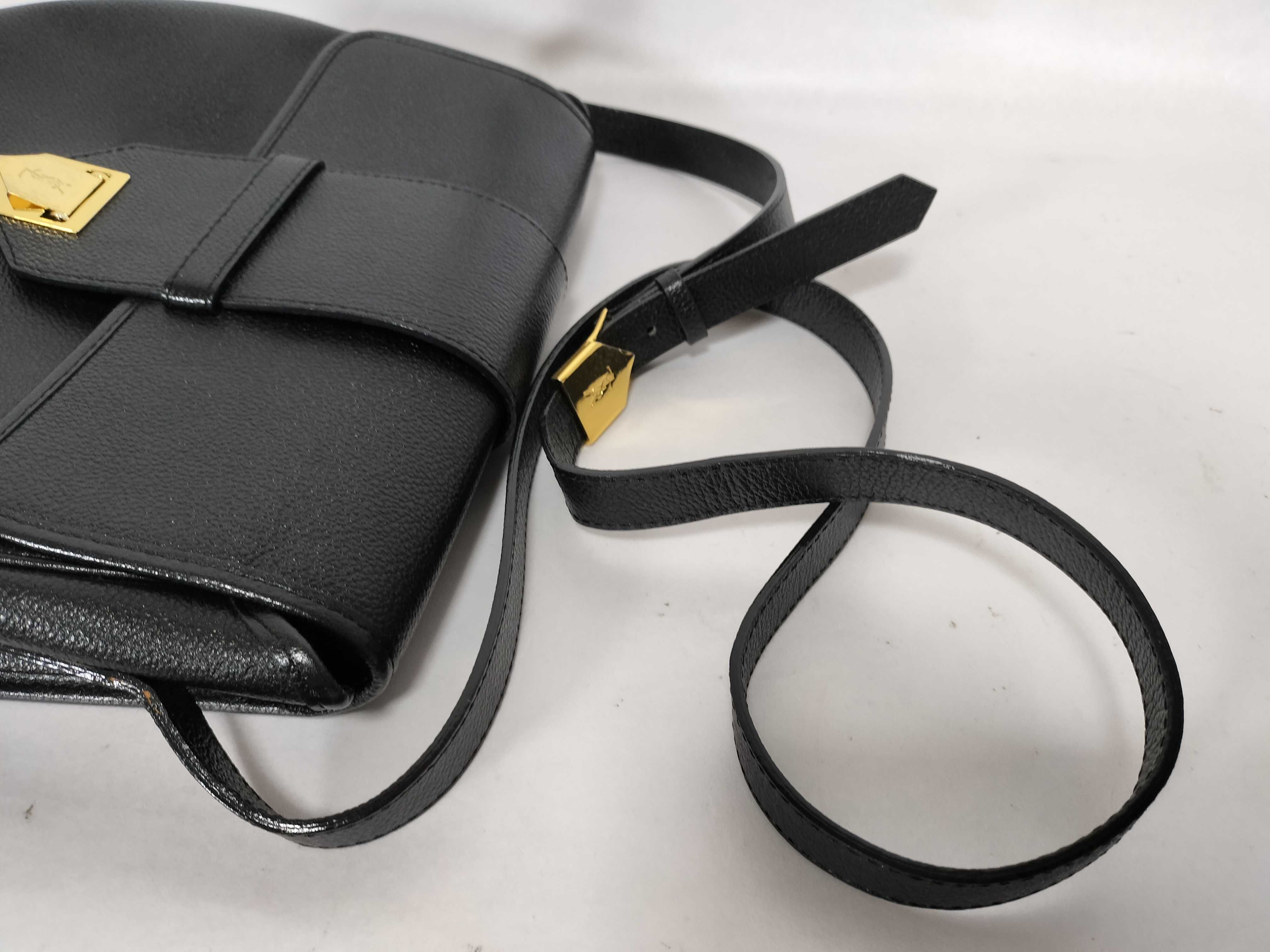 grained leather shoulder bag with flap — view 3