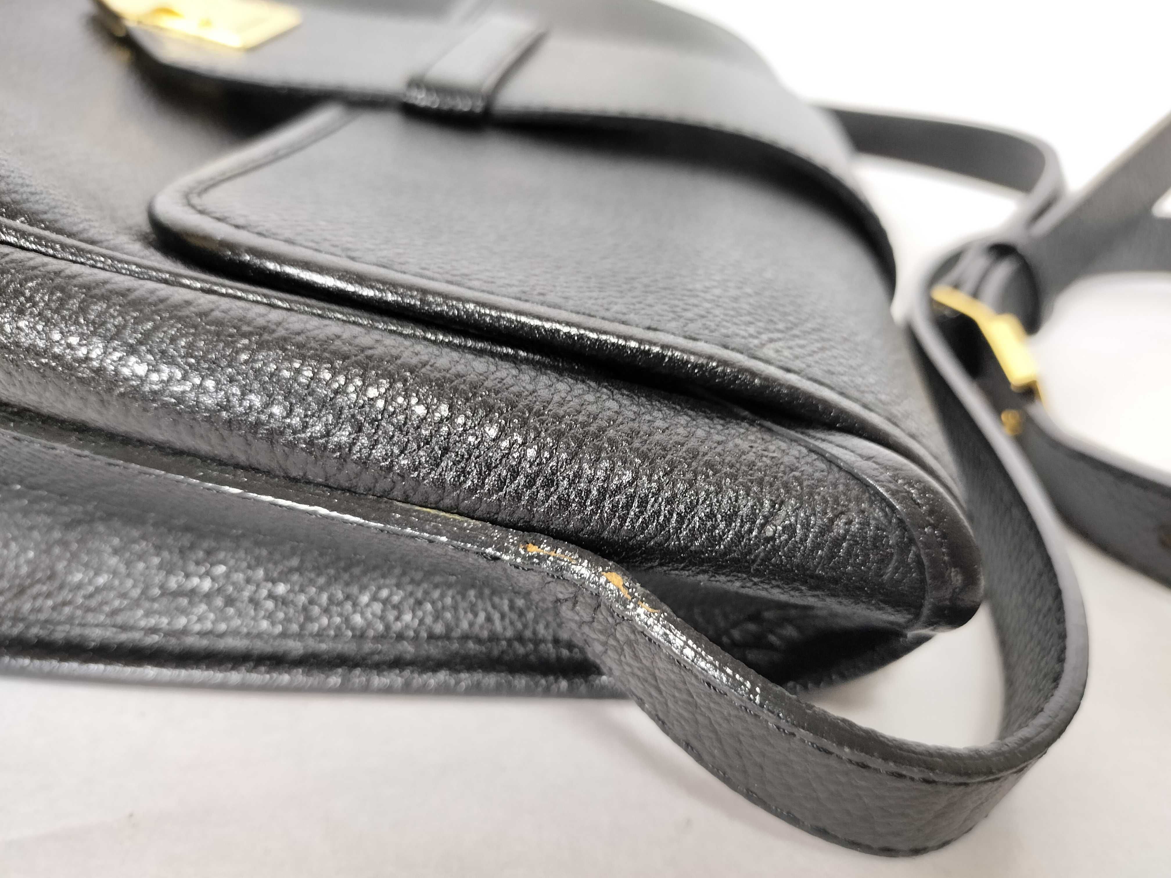 grained leather shoulder bag with flap — view 6