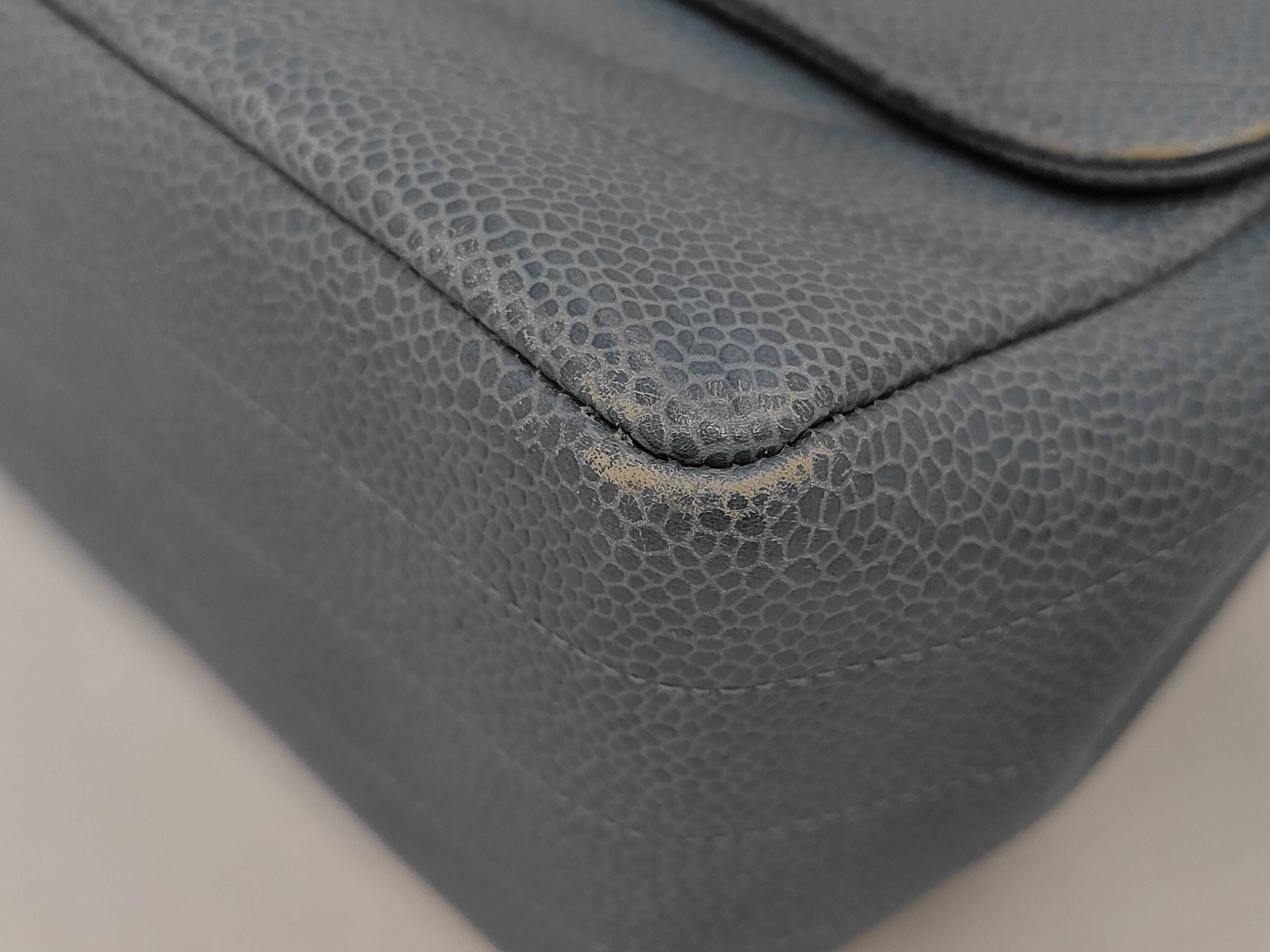 Bias Stitch Chain Flap Bag, Blue Caviar Leather, No. 3, G Card, Dust Bag, Shoulder Bag — view 3