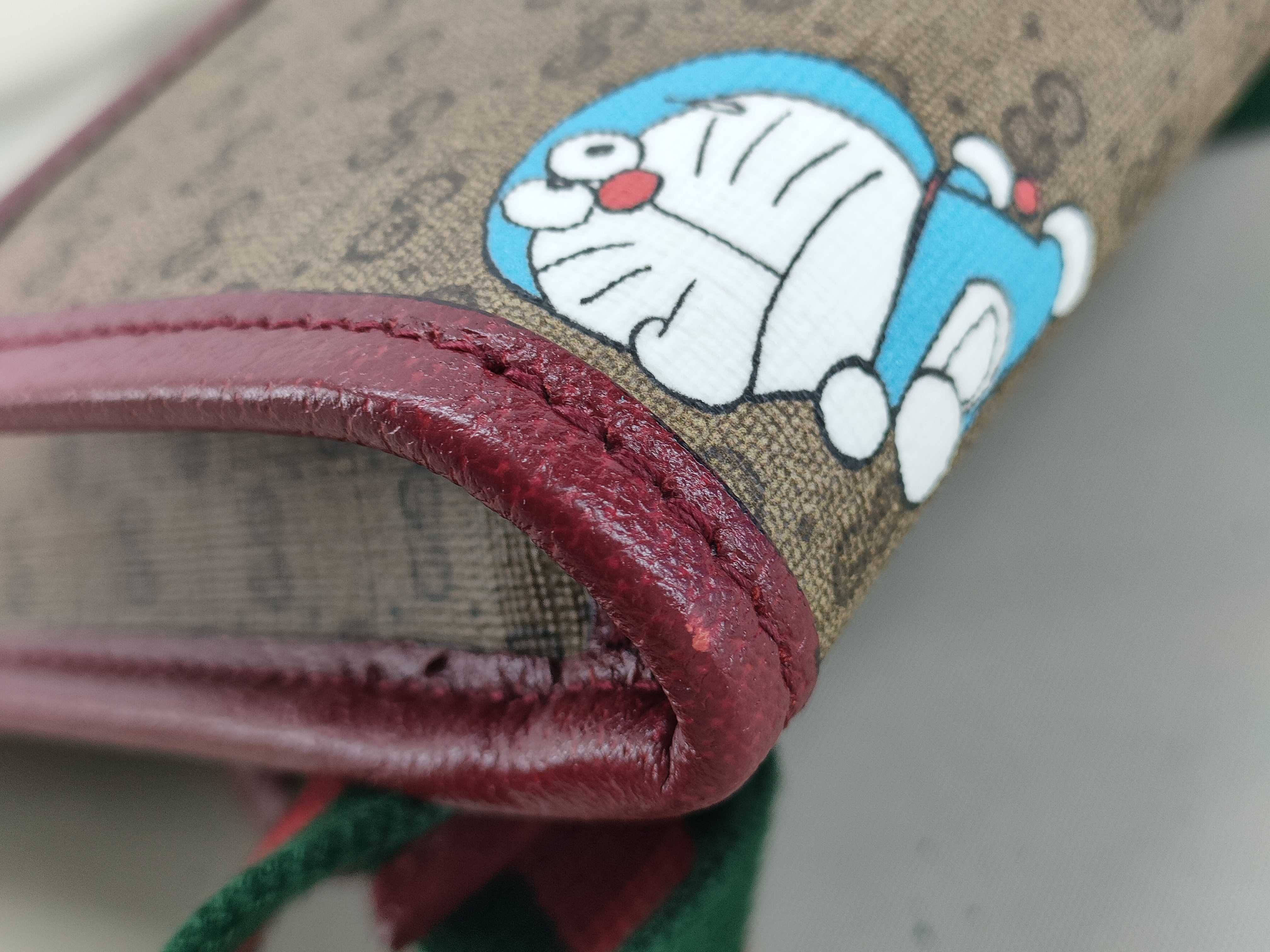 GG Supreme Doraemon x Gucci Mini GG Supreme PVC x Leather Body Bag Brown 647817 Shoulder Bag — view 12