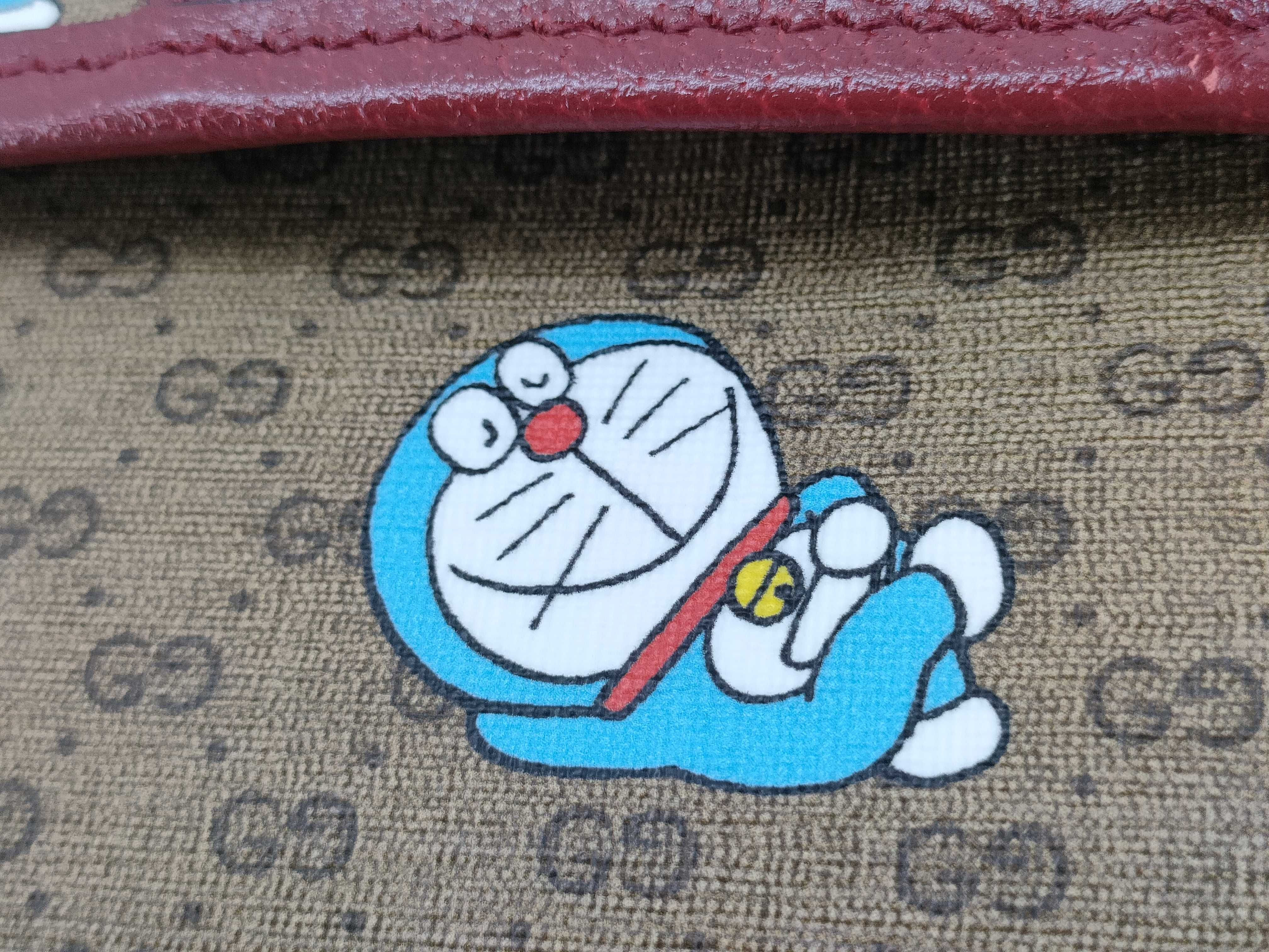 GG Supreme Doraemon x Gucci Mini GG Supreme PVC x Leather Body Bag Brown 647817 Shoulder Bag — view 14