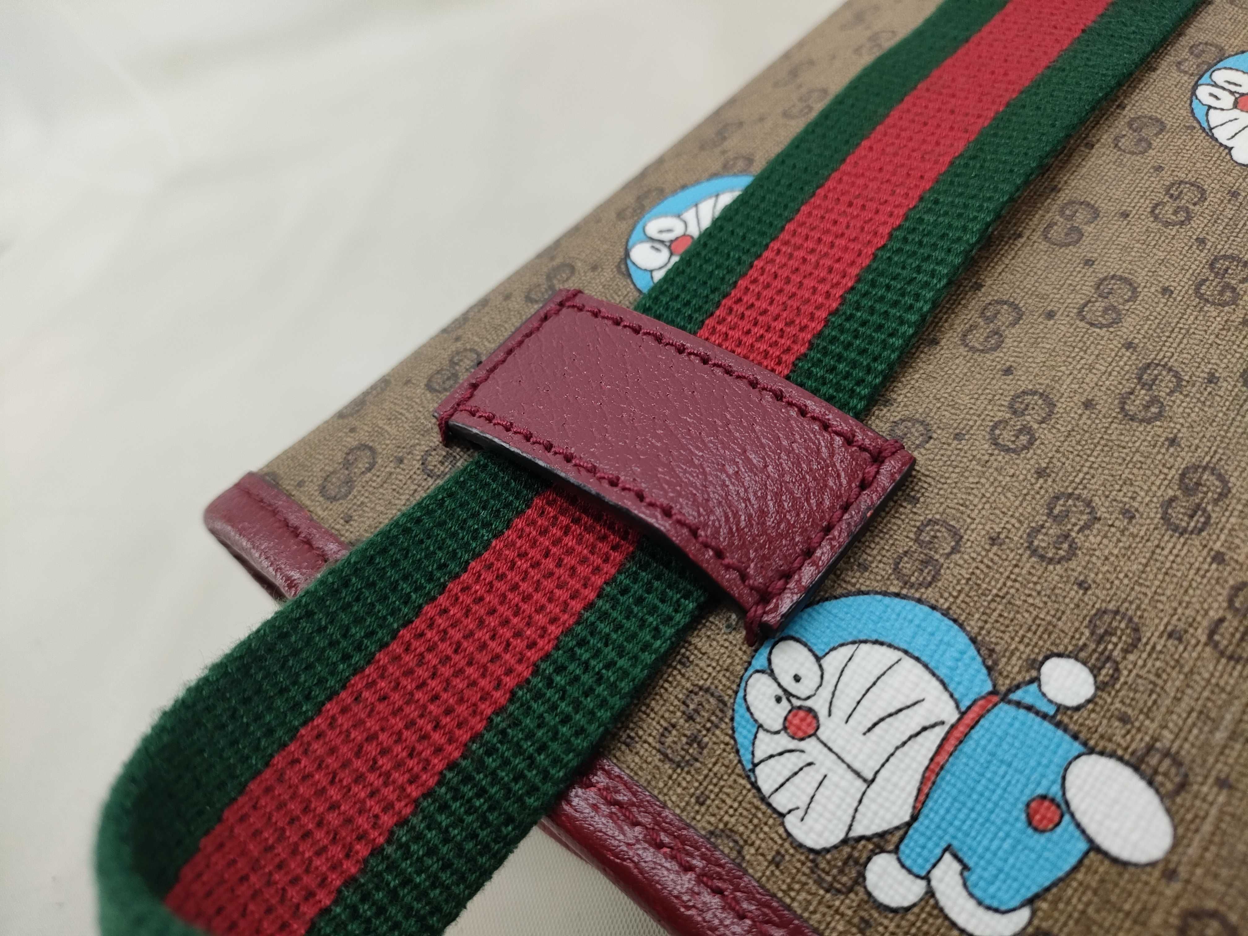 GG Supreme Doraemon x Gucci Mini GG Supreme PVC x Leather Body Bag Brown 647817 Shoulder Bag — view 6