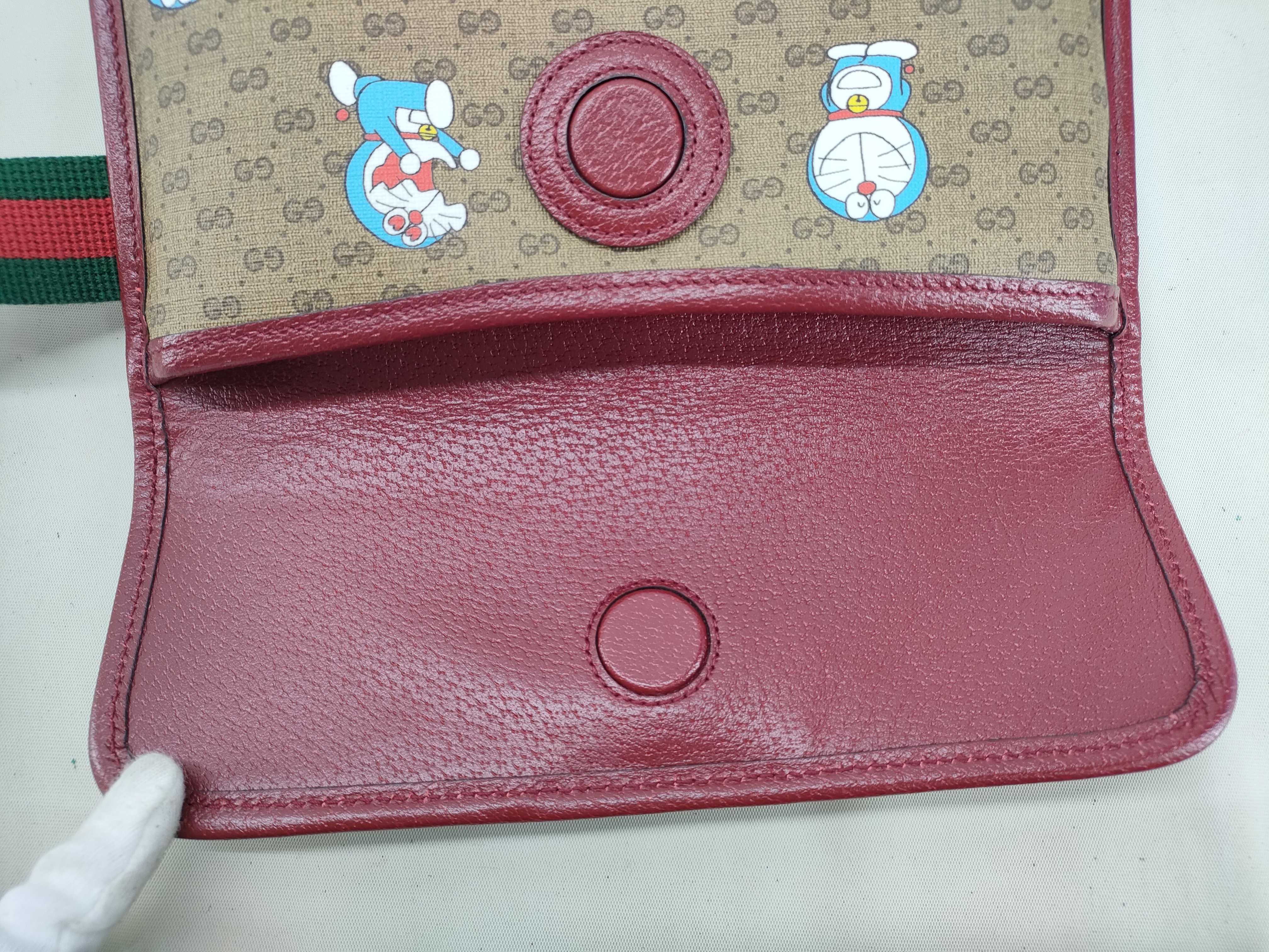 GG Supreme Doraemon x Gucci Mini GG Supreme PVC x Leather Body Bag Brown 647817 Shoulder Bag — view 8
