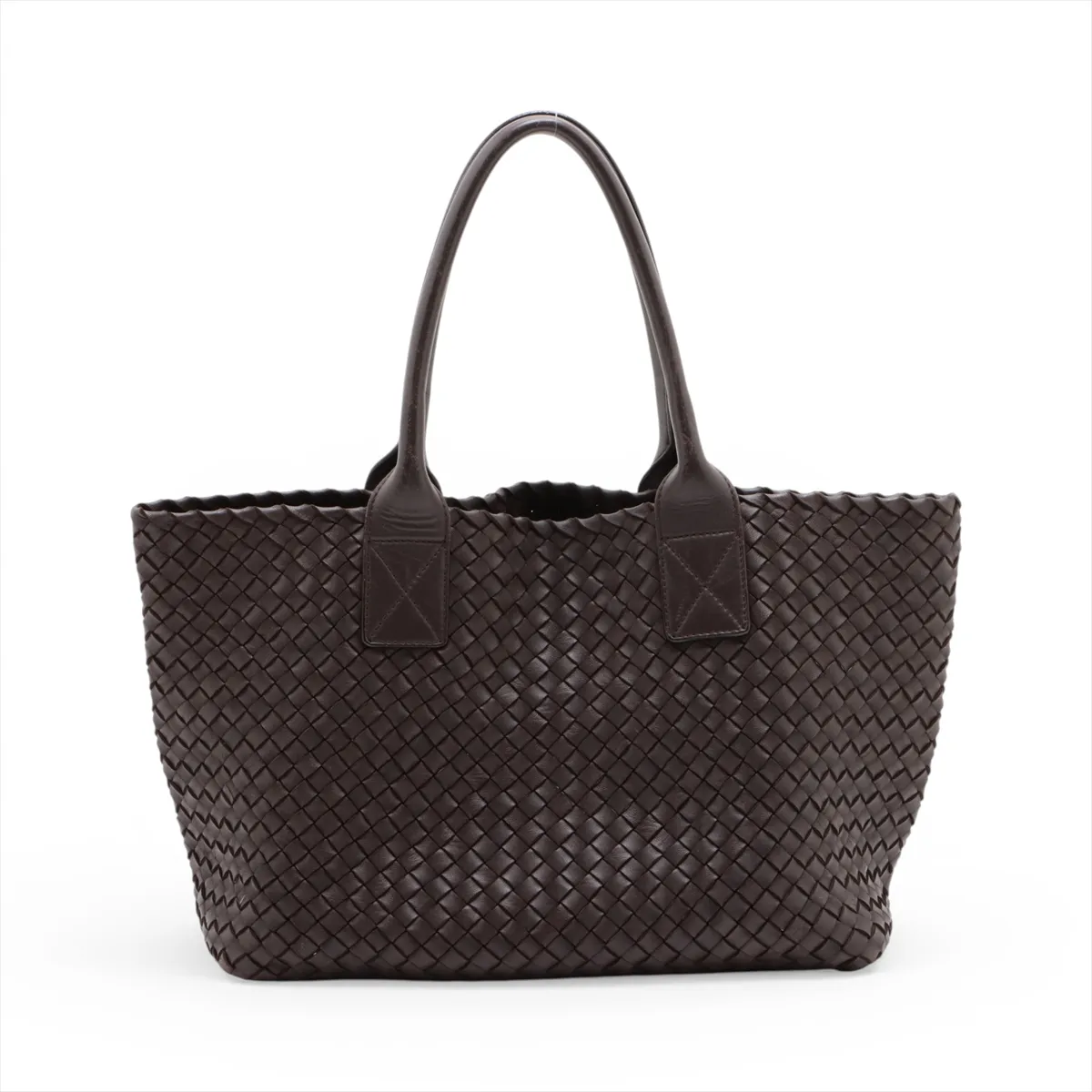 Intrecciato Cabas PM Leather Tote Bag, Brown, 141498