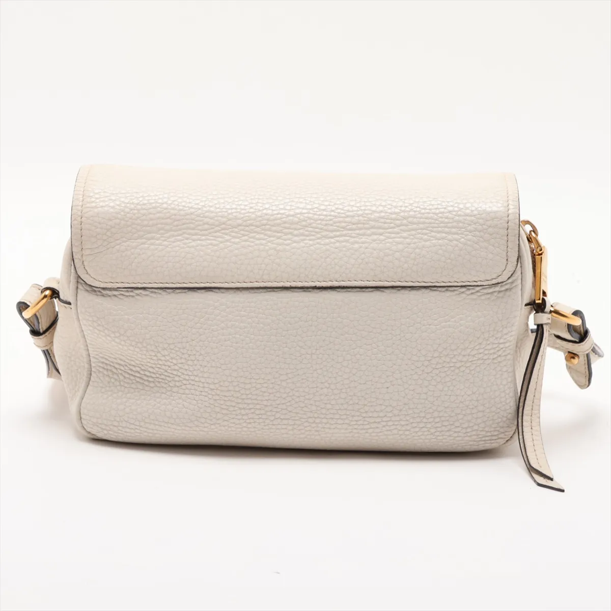 Vitello Leather Shoulder Bag, White — view 2