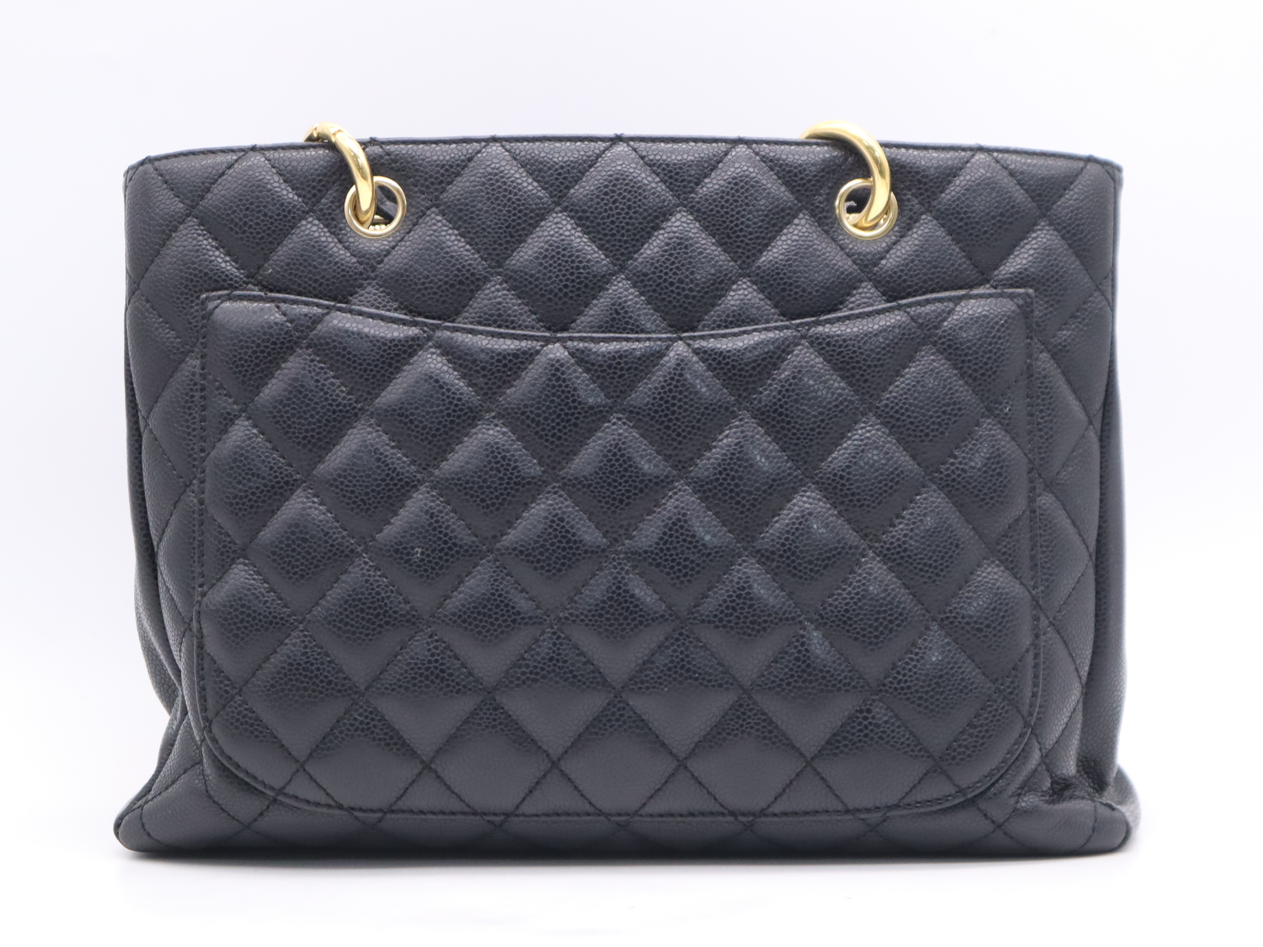 Caviar Skin Coco Mark Chain Handle Shoulder Bag Black Gold Hardware Seal 13151494 Shoulder Bag — view 2