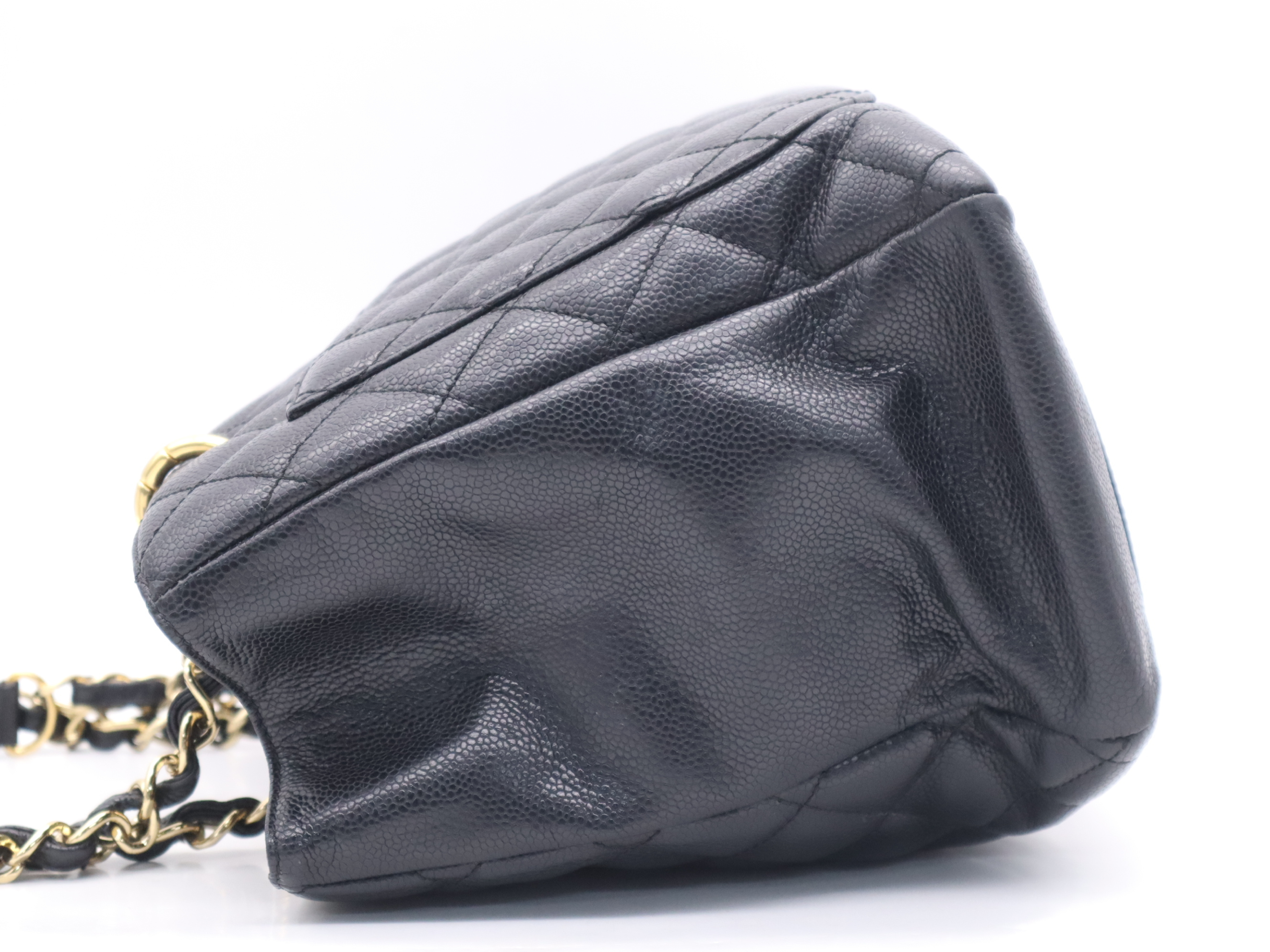 Caviar Skin Coco Mark Chain Handle Shoulder Bag Black Gold Hardware Seal 13151494 Shoulder Bag — view 3