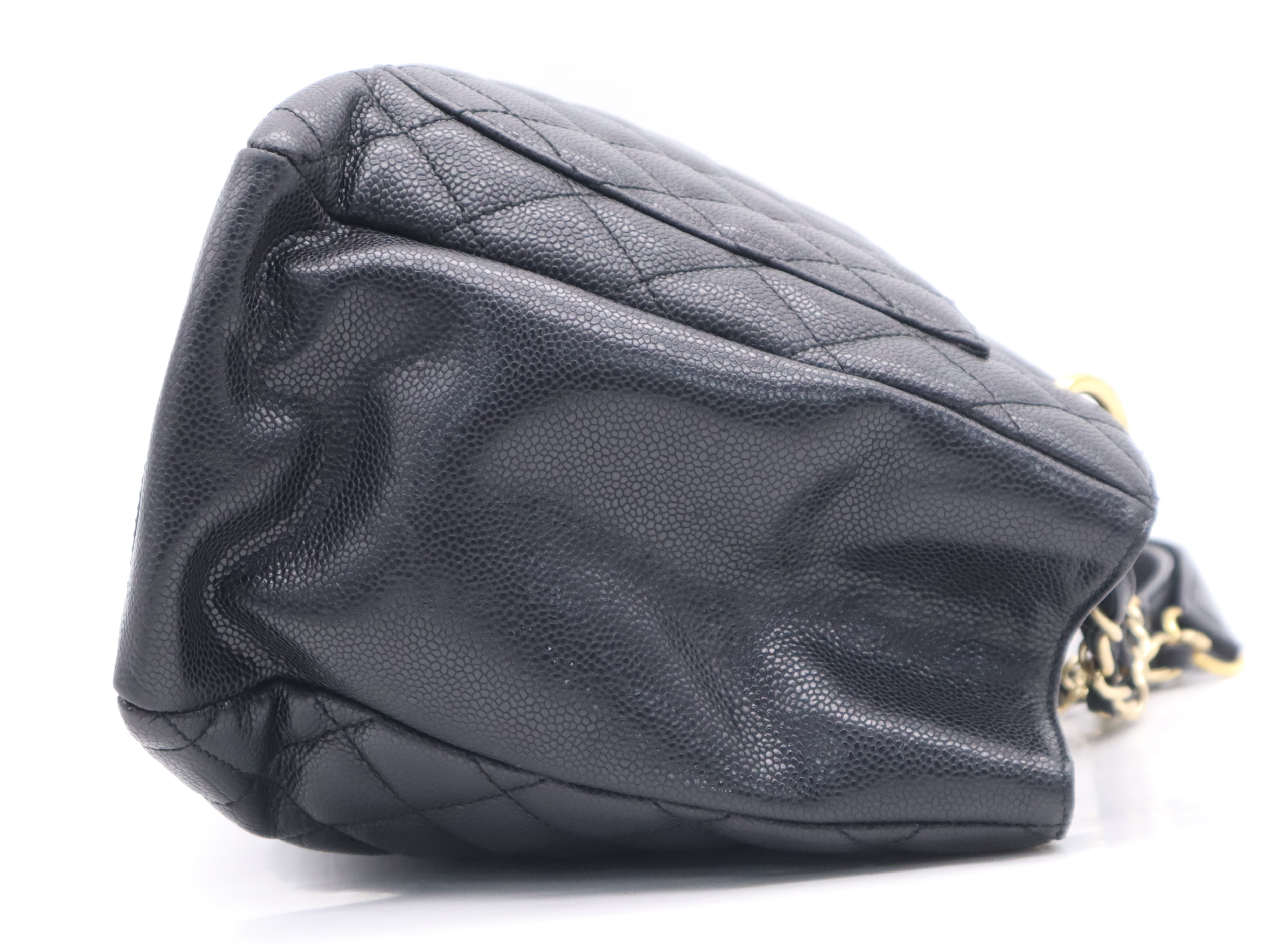 Caviar Skin Coco Mark Chain Handle Shoulder Bag Black Gold Hardware Seal 13151494 Shoulder Bag — view 5
