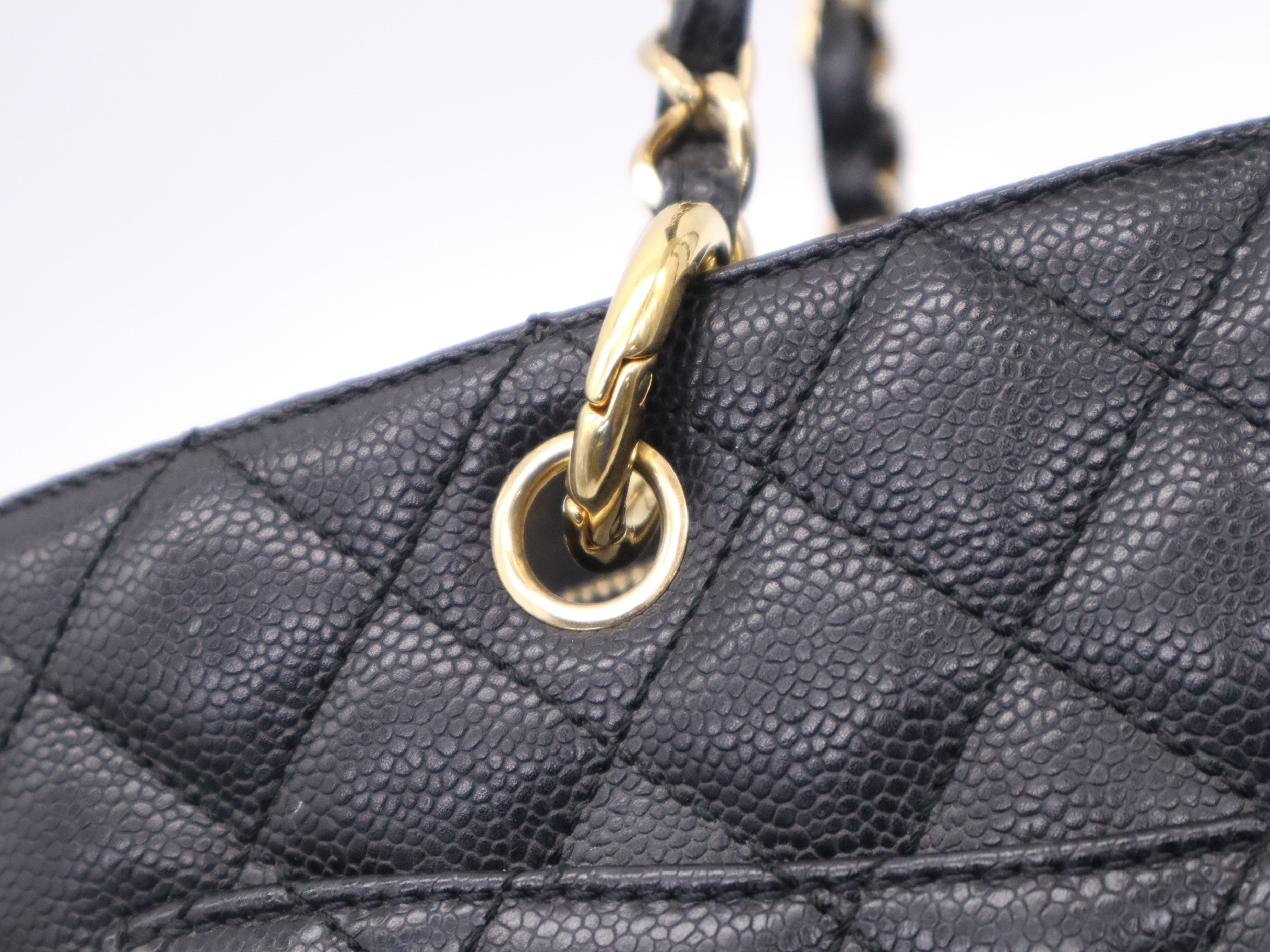 Caviar Skin Coco Mark Chain Handle Shoulder Bag Black Gold Hardware Seal 13151494 Shoulder Bag — view 8