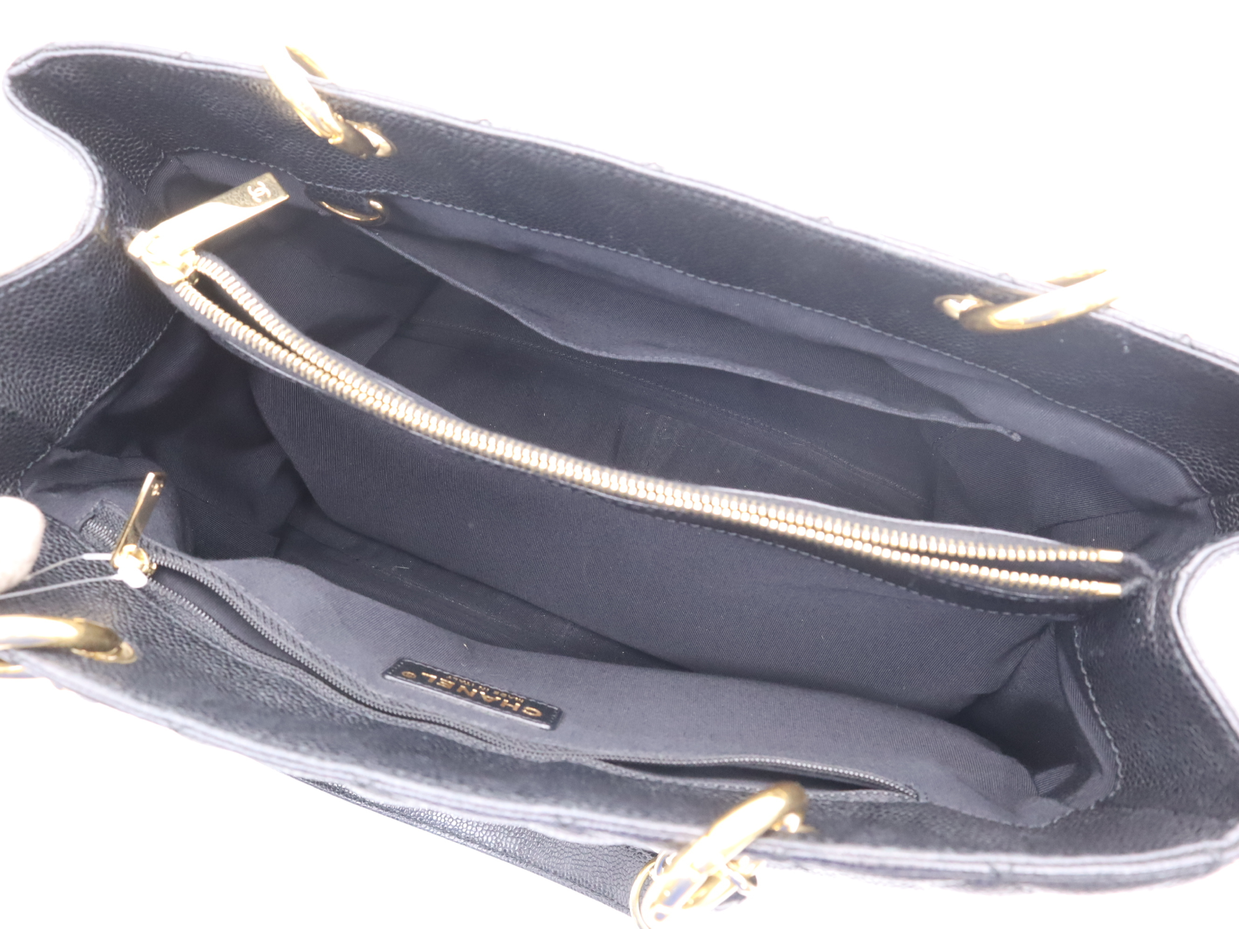 Caviar Skin Coco Mark Chain Handle Shoulder Bag Black Gold Hardware Seal 13151494 Shoulder Bag — view 10