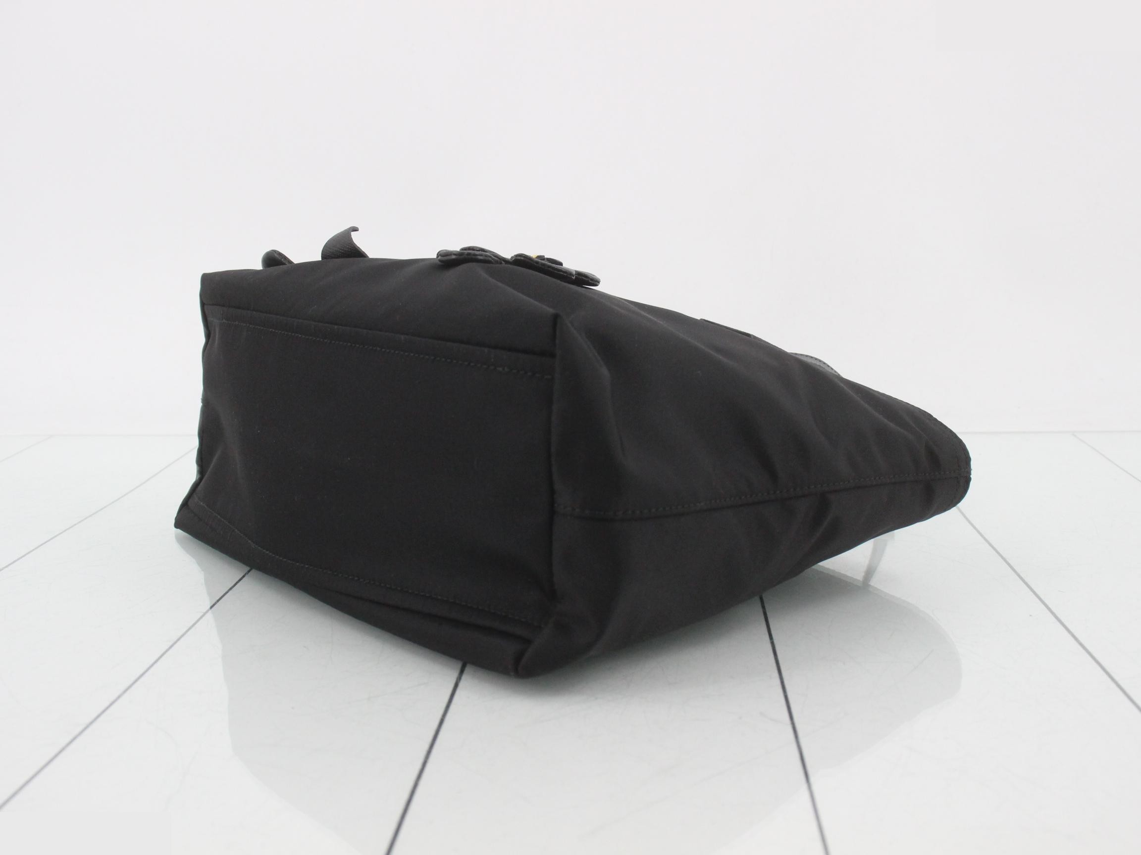 2-Way Tote Bag with Flower Motif, Nylon — view 6