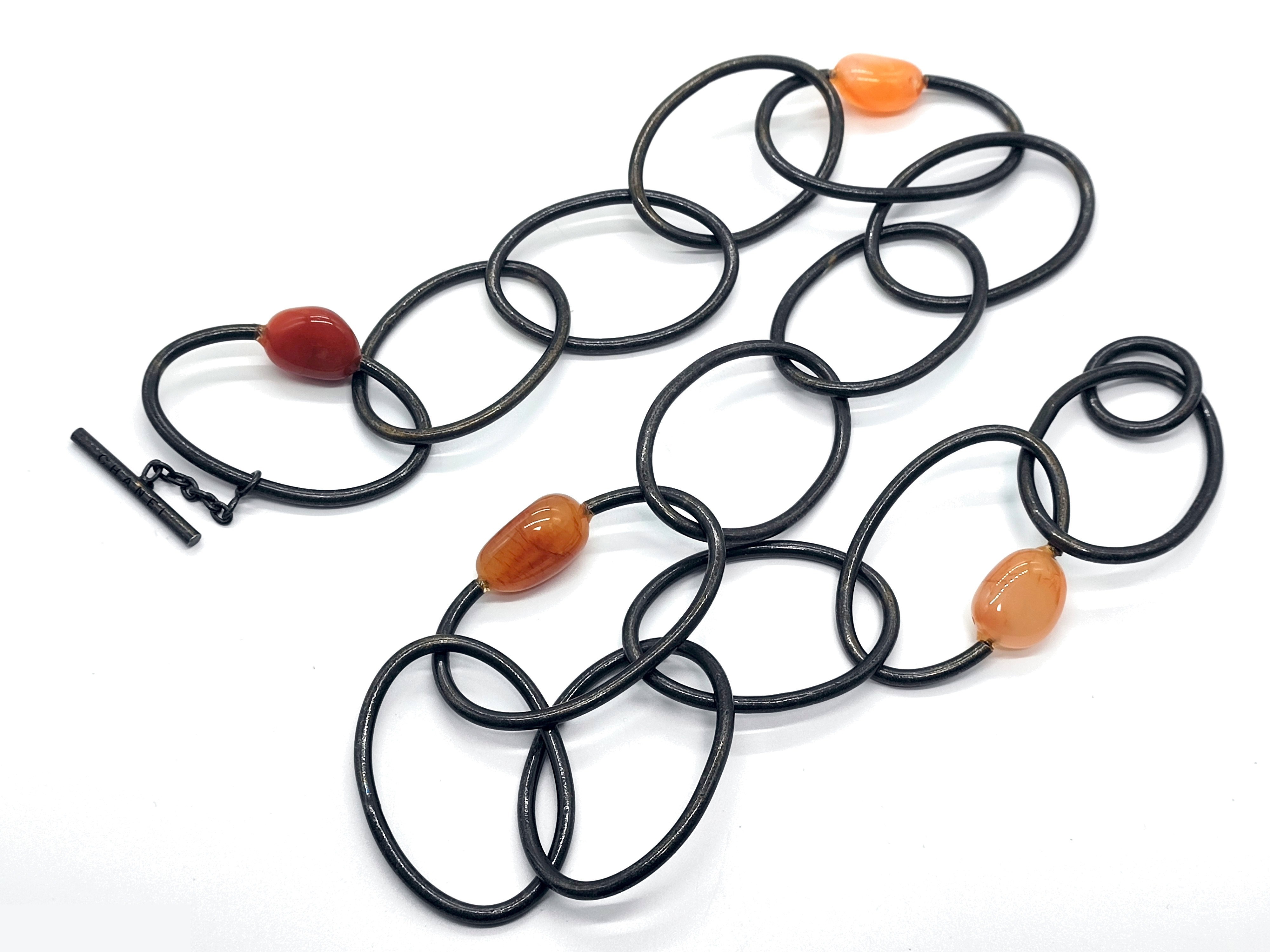 Multicolored Stone Giant Circle Chain Belt 99A — view 6