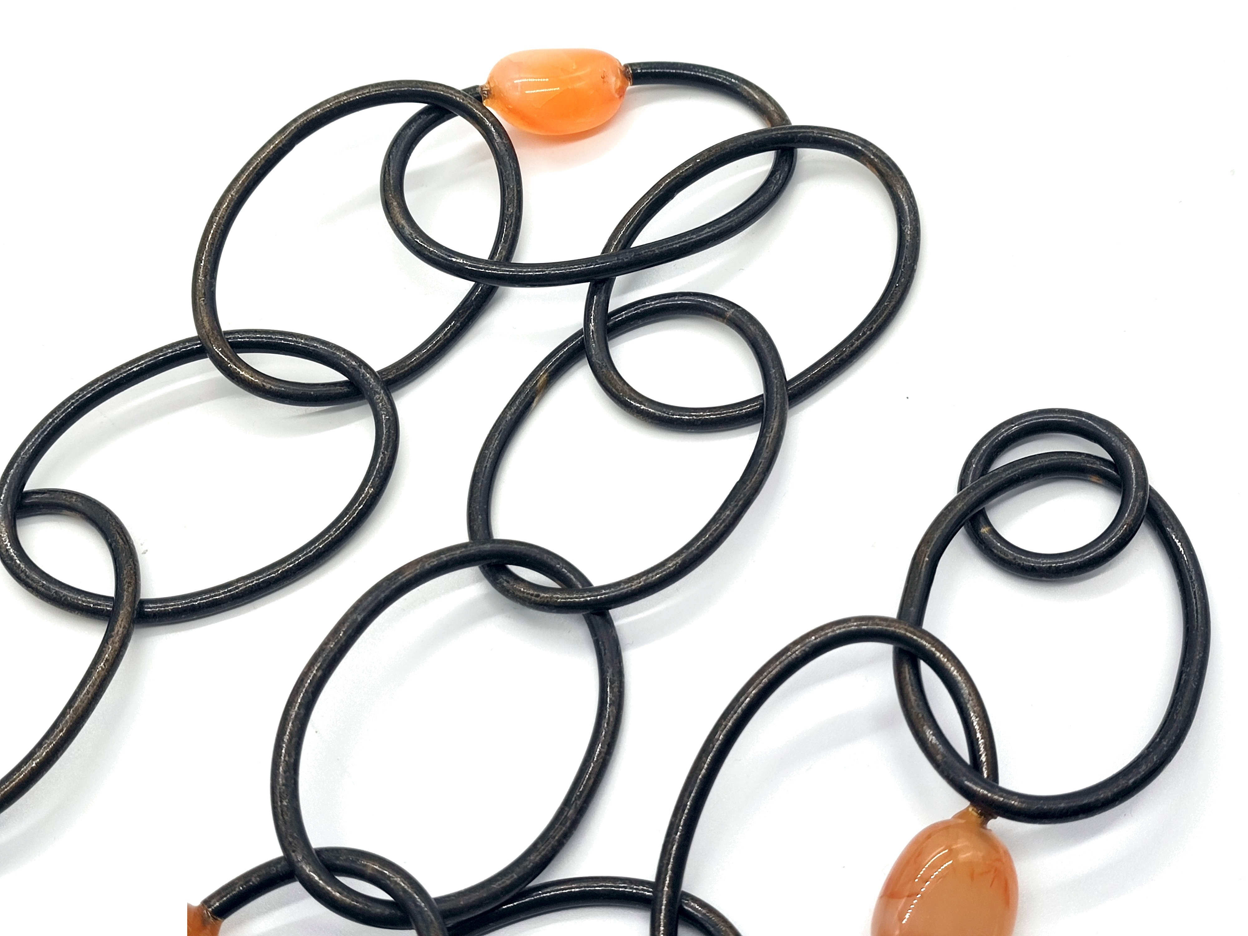 Multicolored Stone Giant Circle Chain Belt 99A — view 8