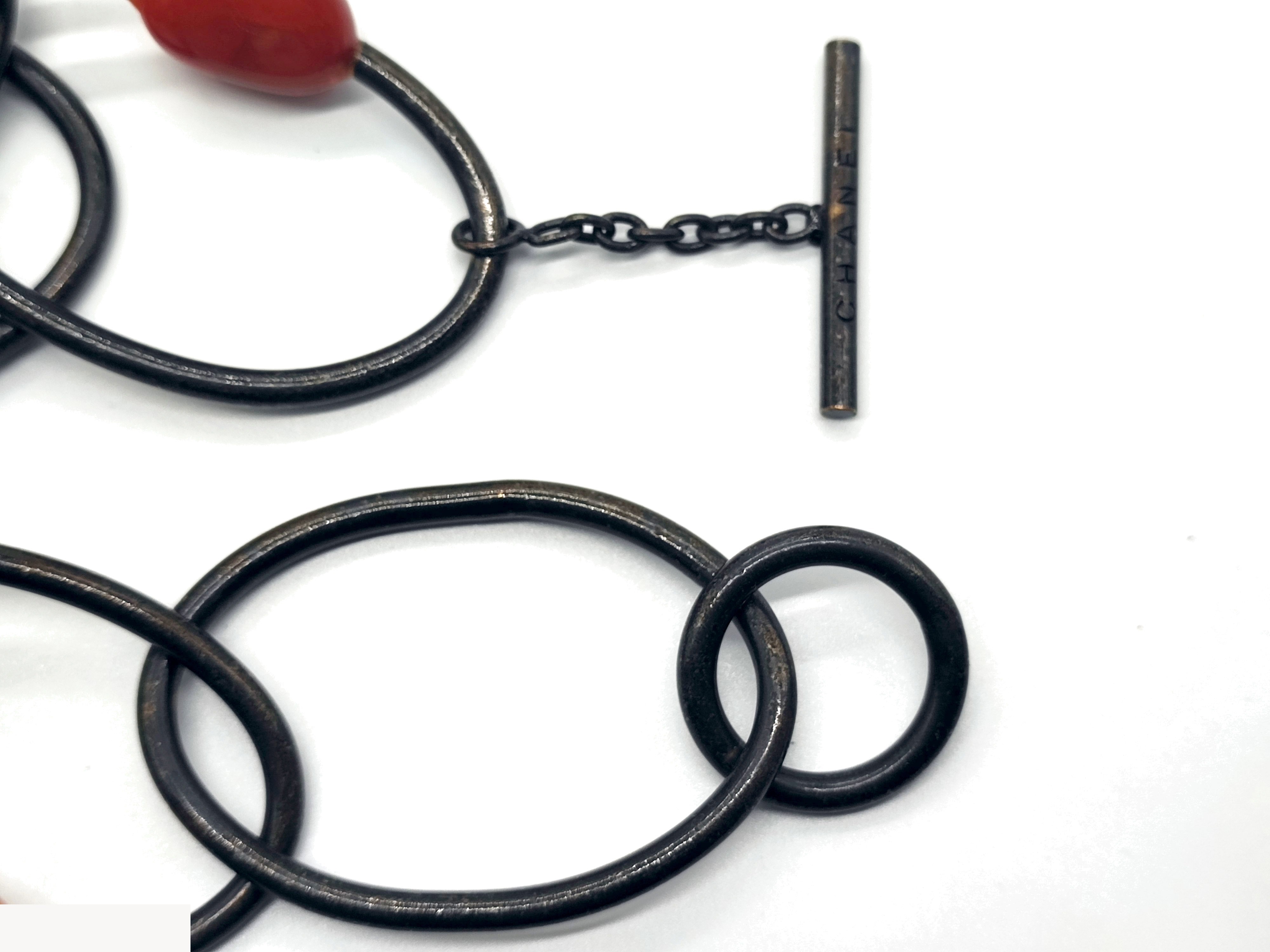 Multicolored Stone Giant Circle Chain Belt 99A — view 9