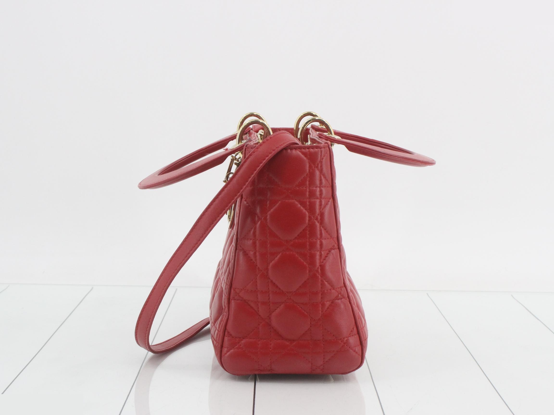 Lady Dior Cannage Lambskin 2-Way Shoulder/Handbag — view 3