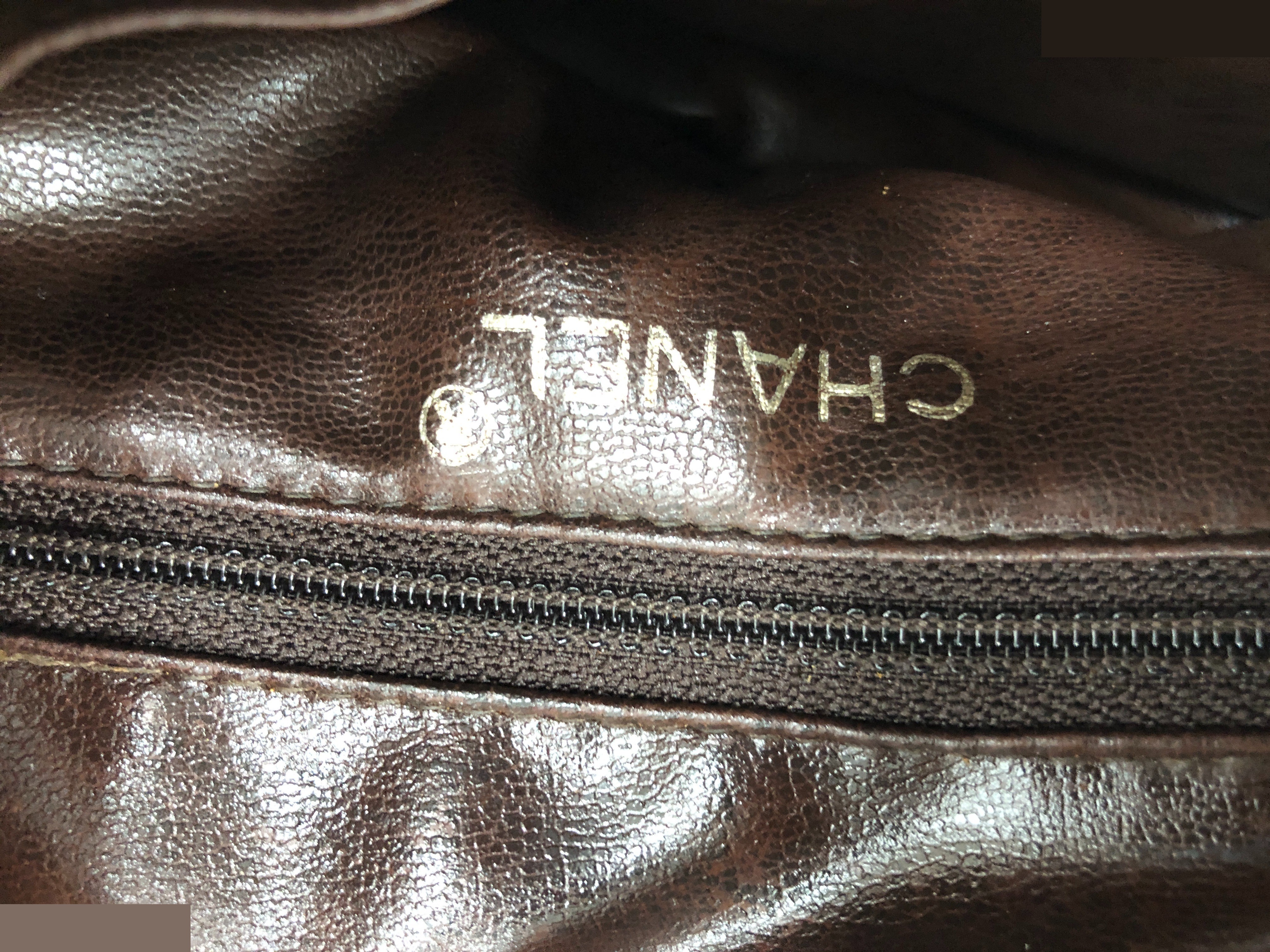 Matelassé Shoulder Bag, Leather, Brown — view 5