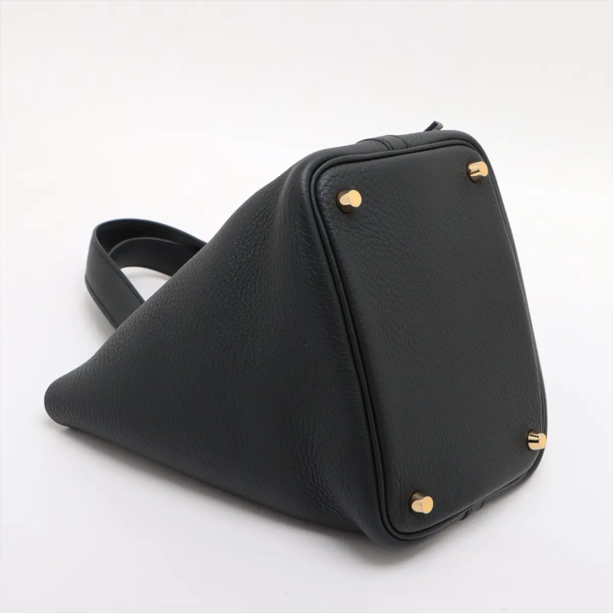 Picotin Lock 18 PM, Taurillon Clemence leather, black with gold hardware, U: 2022 — view 4
