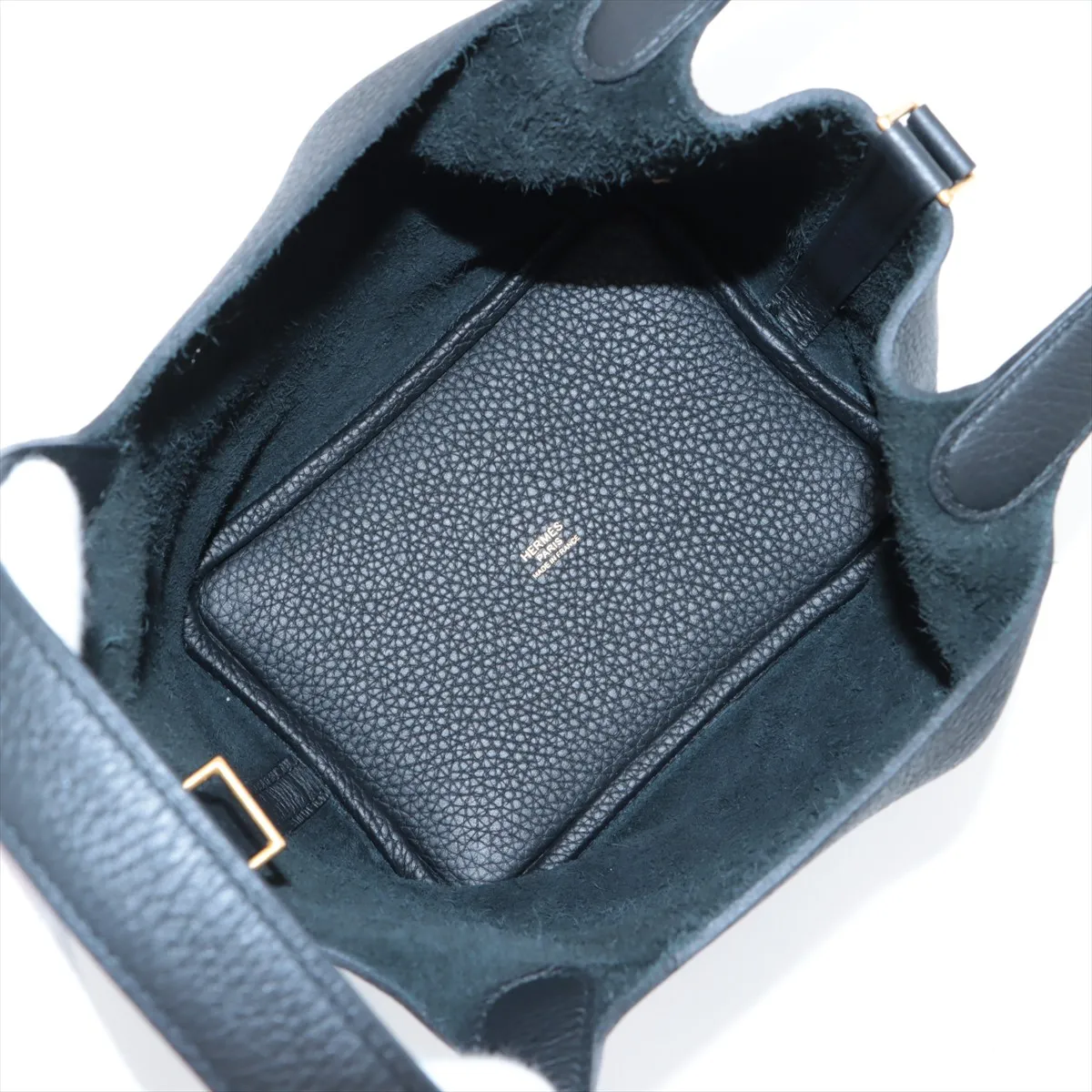 Picotin Lock 18 PM, Taurillon Clemence leather, black with gold hardware, U: 2022 — view 7