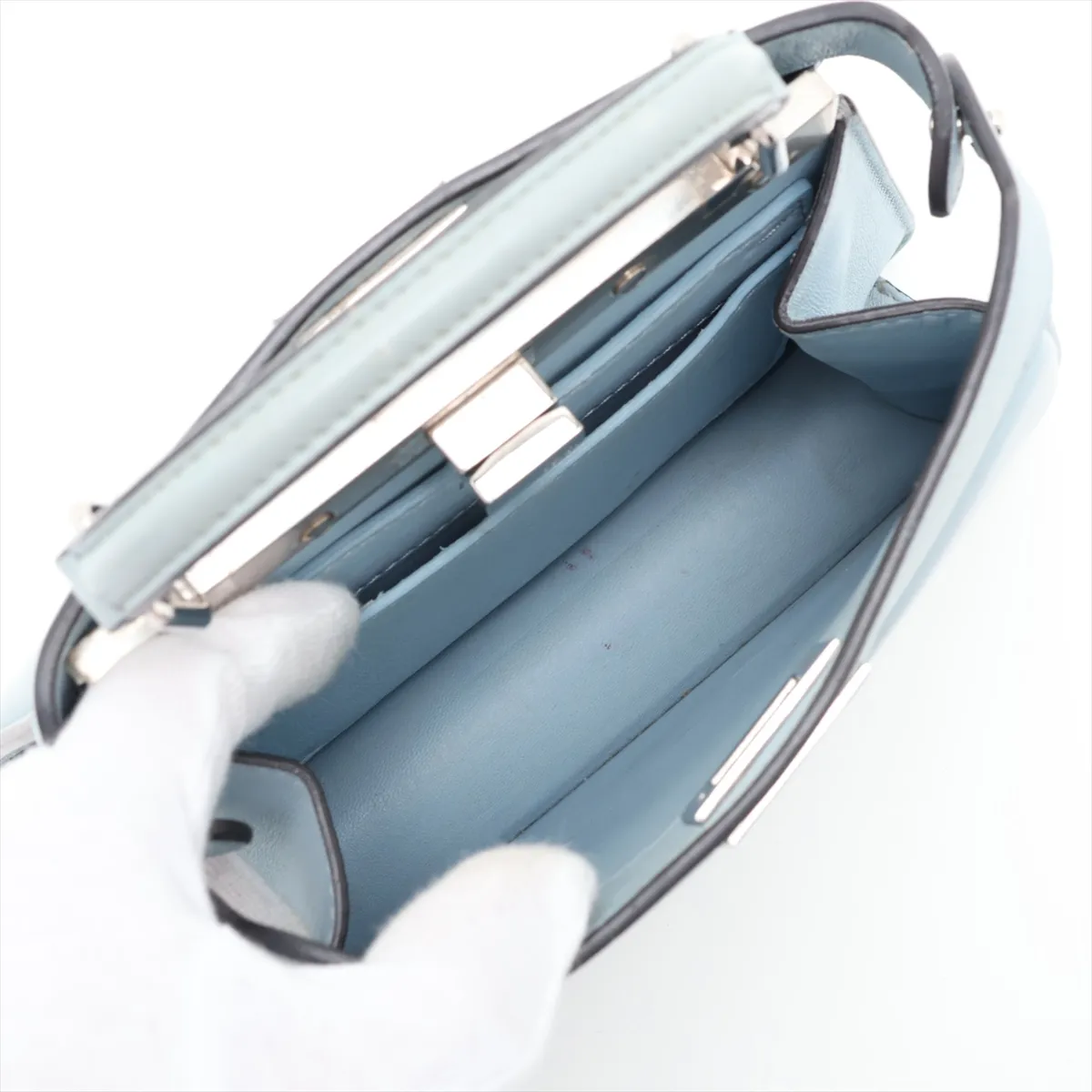 Peekaboo I.U Mini Leather 2-Way Handbag, Blue 8BN335 — view 8