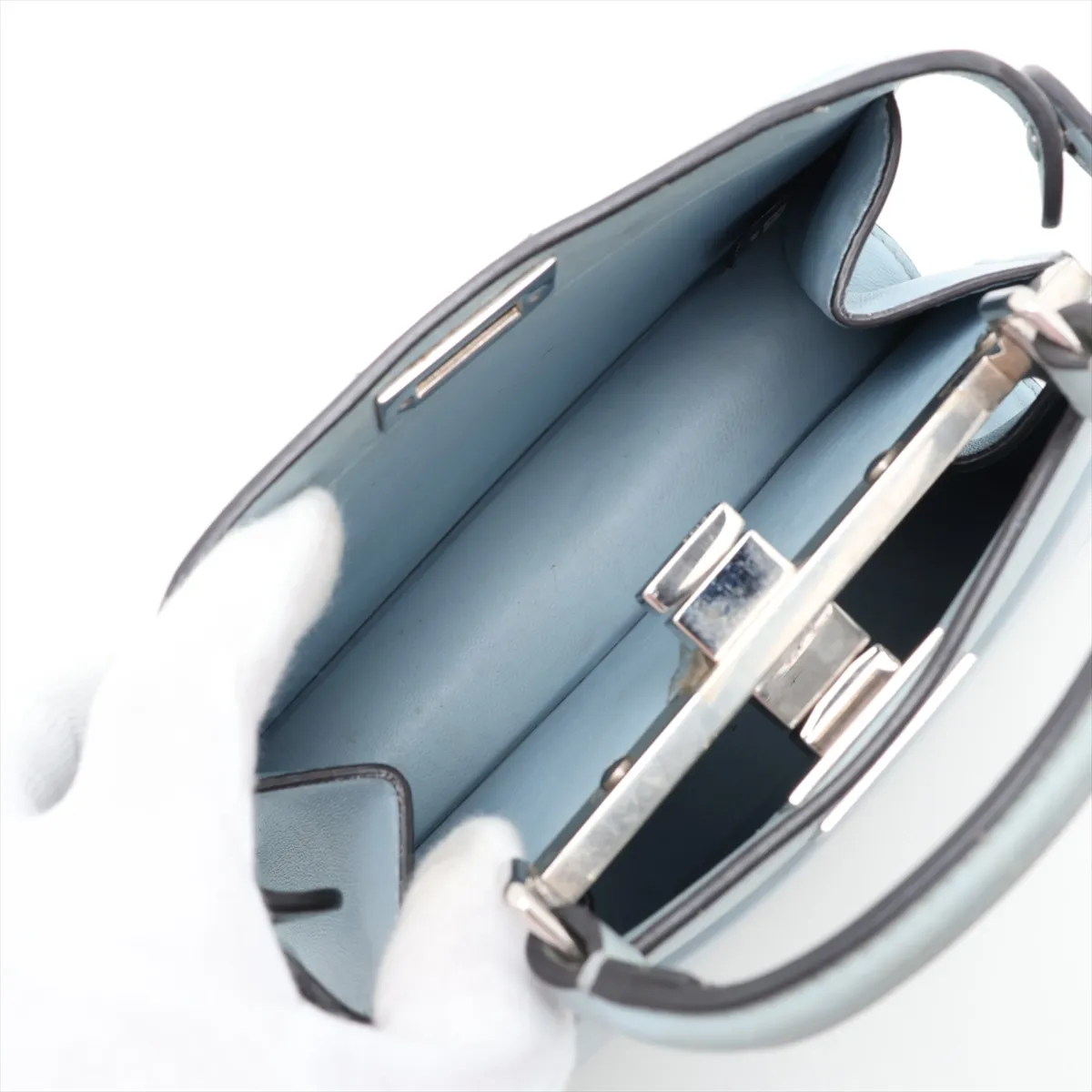 Peekaboo I.U Mini Leather 2-Way Handbag, Blue 8BN335 — view 9