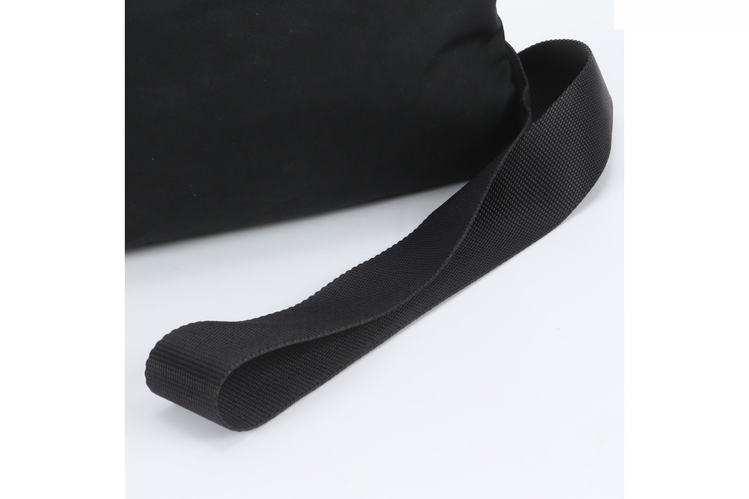 Tessuto Nylon Triangle Logo Leather Shoulder Bag — view 2
