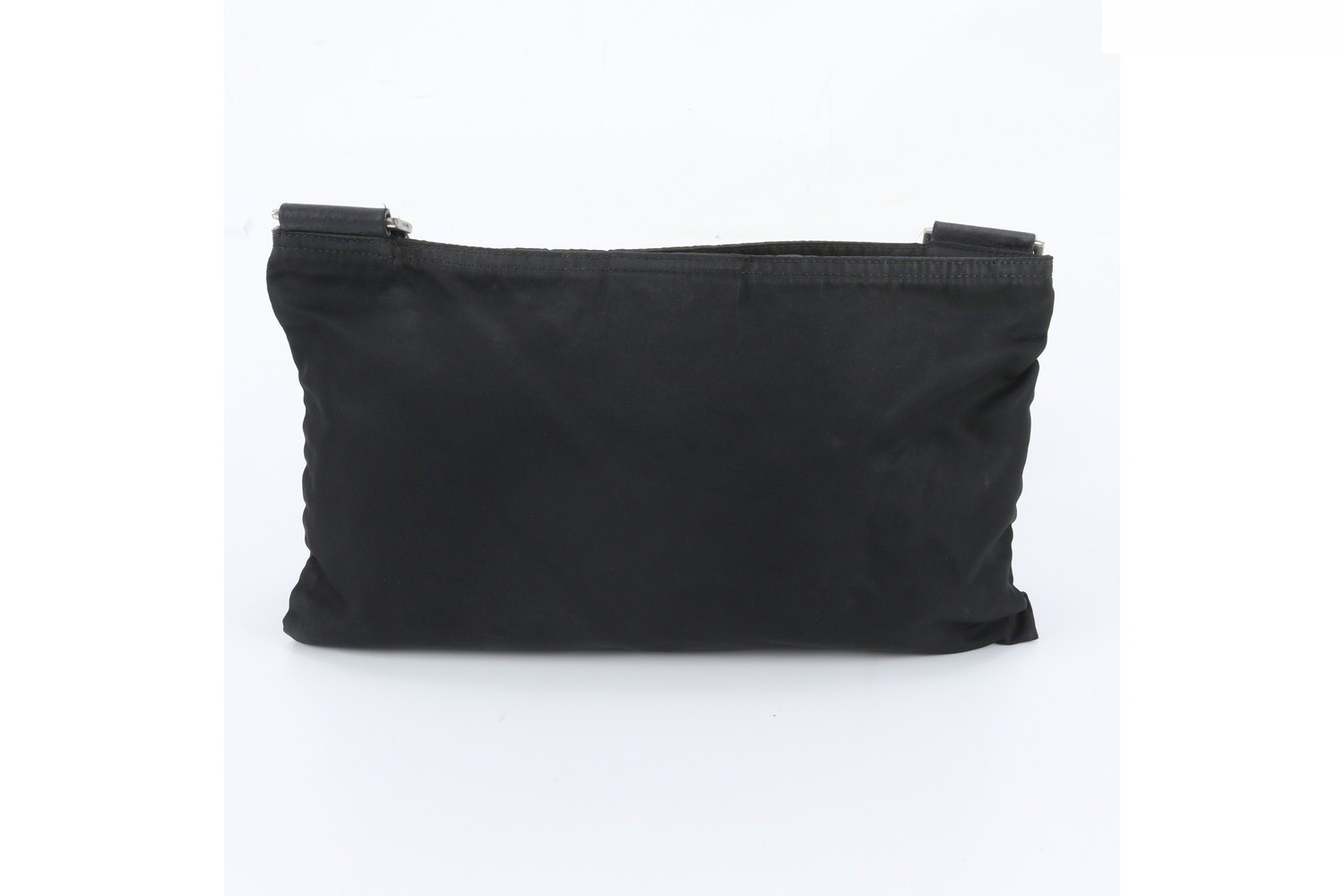 Tessuto Nylon Triangle Logo Leather Shoulder Bag — view 3