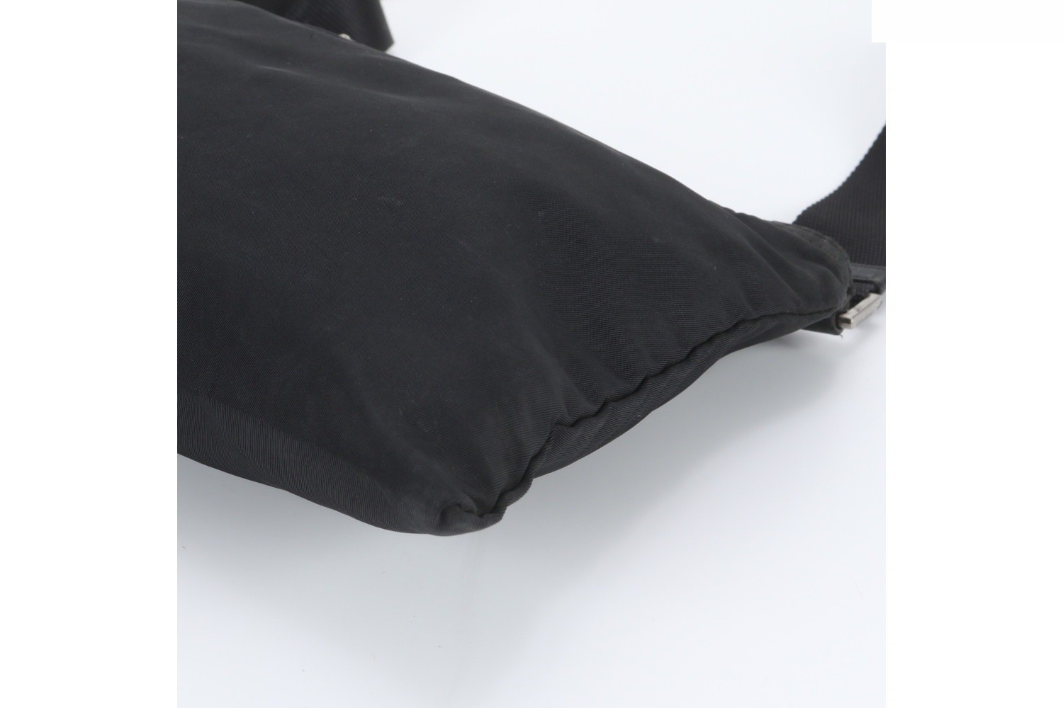 Tessuto Nylon Triangle Logo Leather Shoulder Bag — view 4