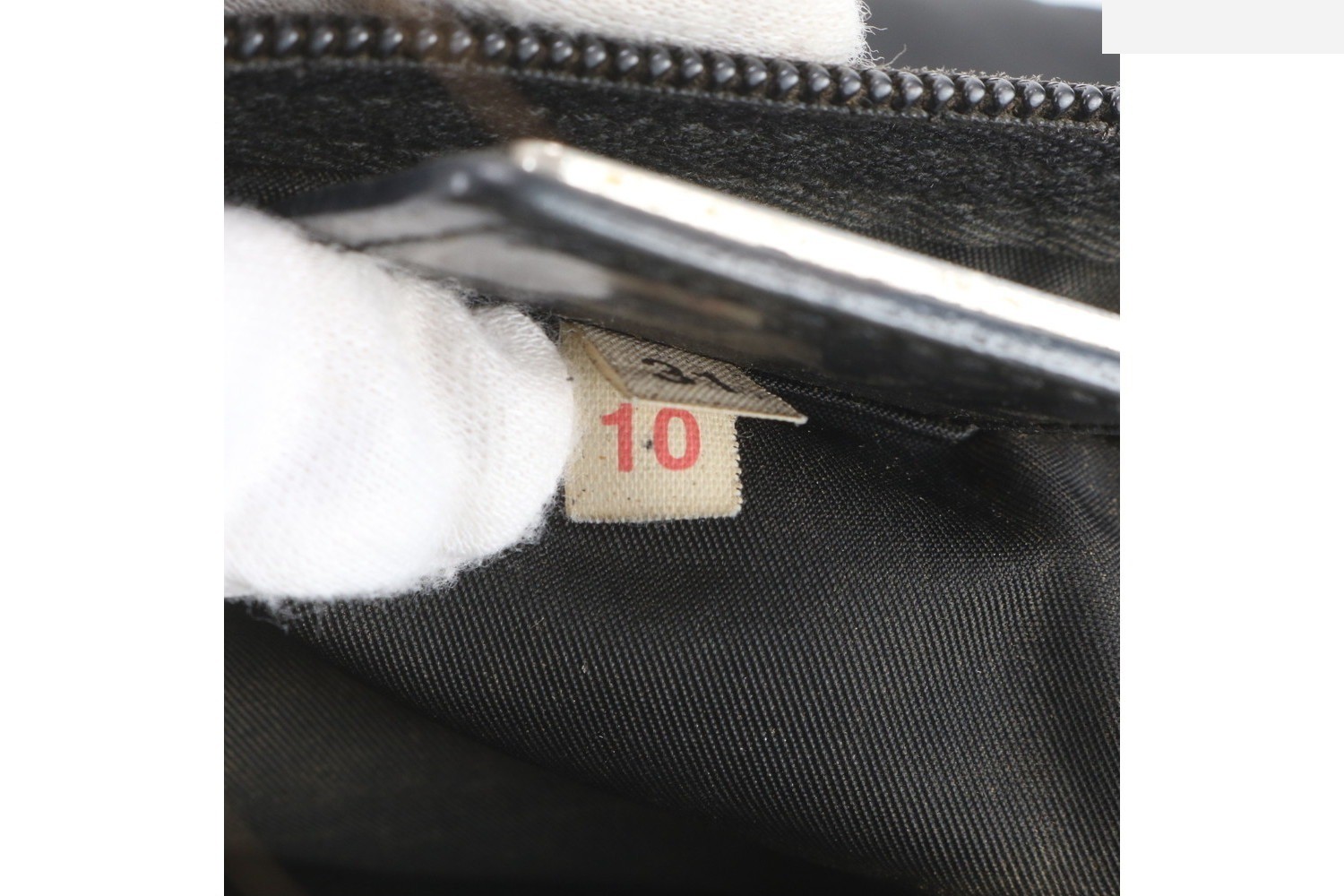 Tessuto Nylon Triangle Logo Leather Shoulder Bag — view 8