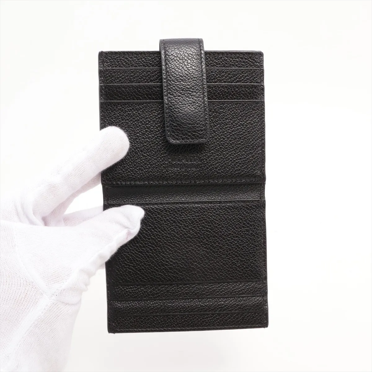 2MC049 Leather Card Case, Black — view 3