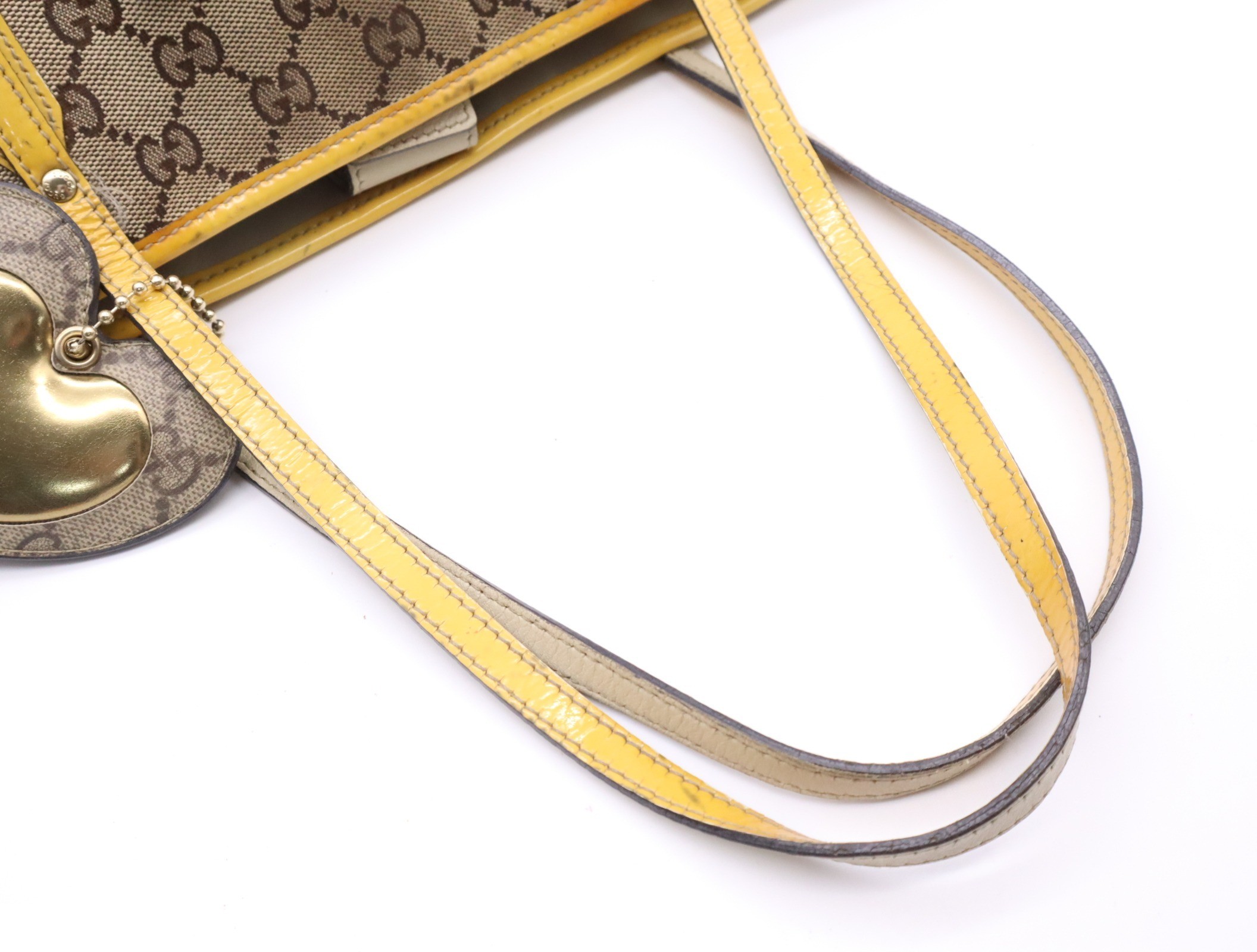 Gucciori Tote Bag with Charm, Yellow — view 6