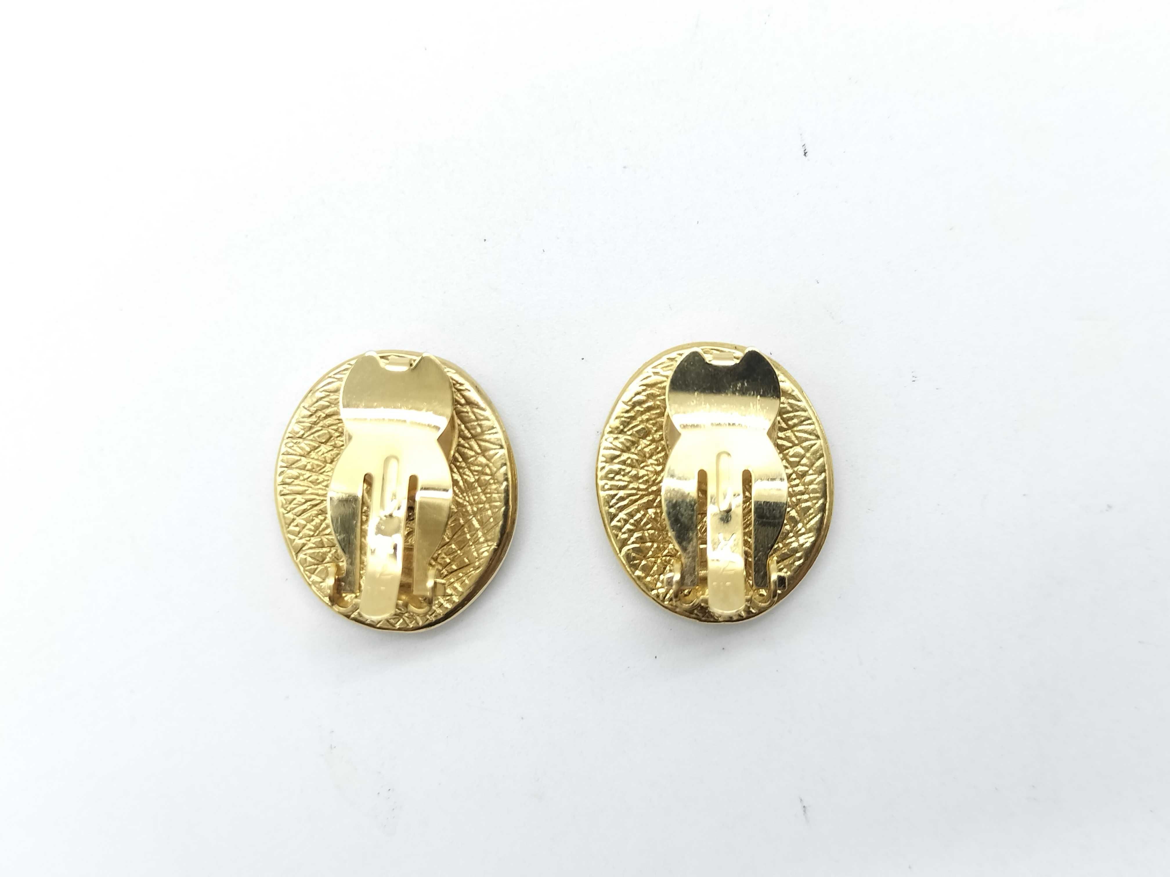 Round Earrings with Logo, Gold Earrings — view 3