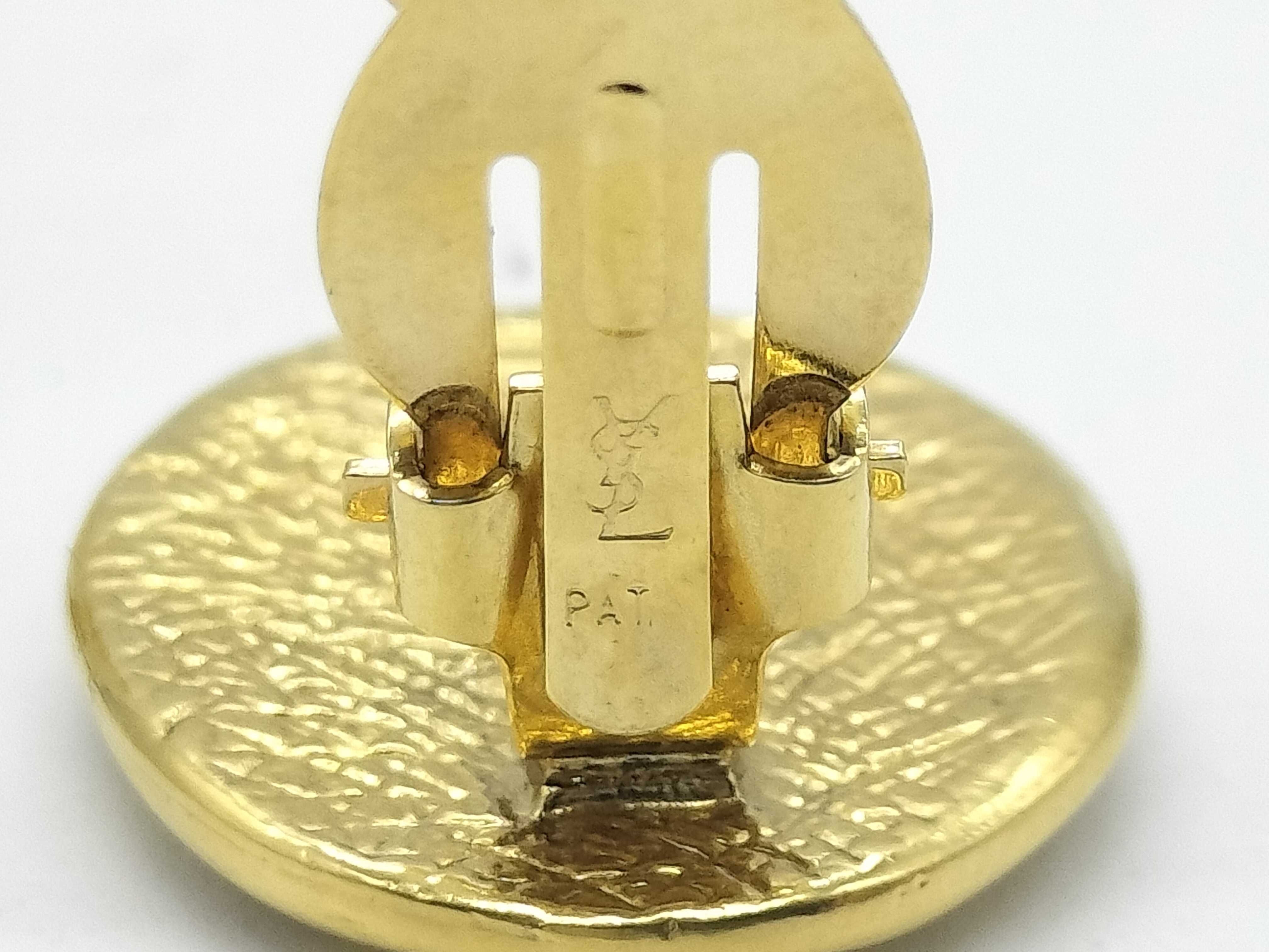Round Earrings with Logo, Gold Earrings — view 6