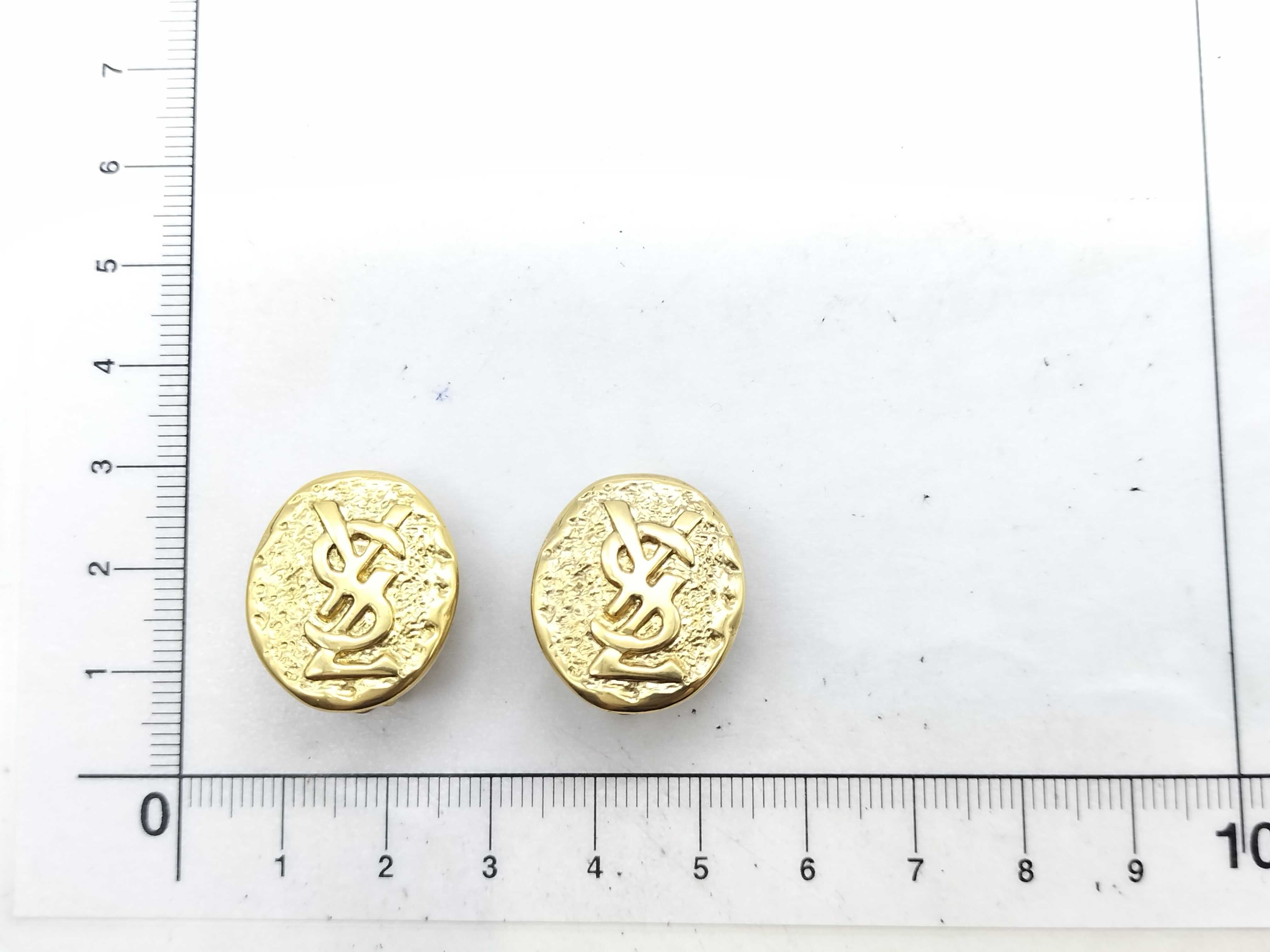 Round Earrings with Logo, Gold Earrings — view 7