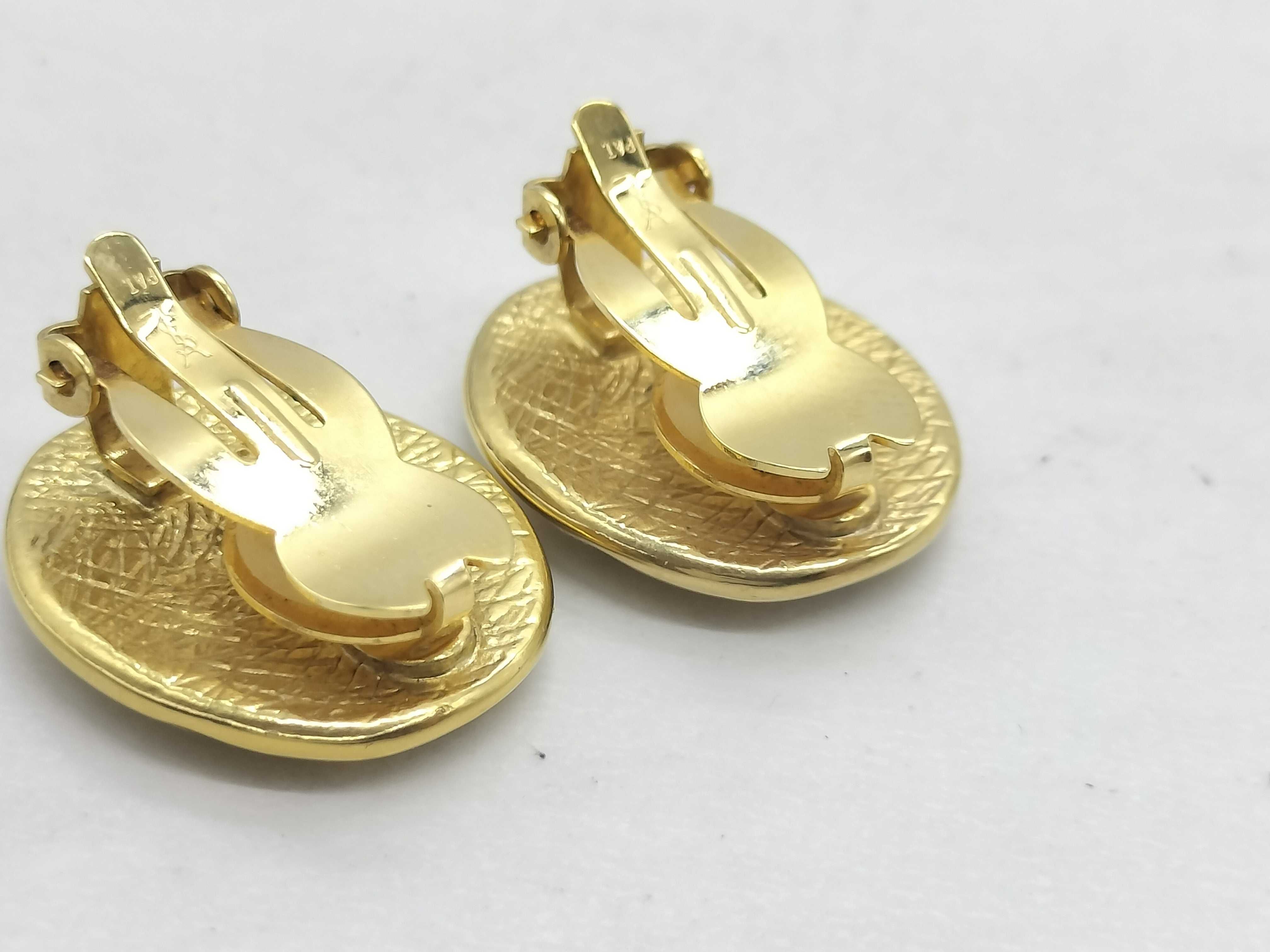 Round Earrings with Logo, Gold Earrings — view 8