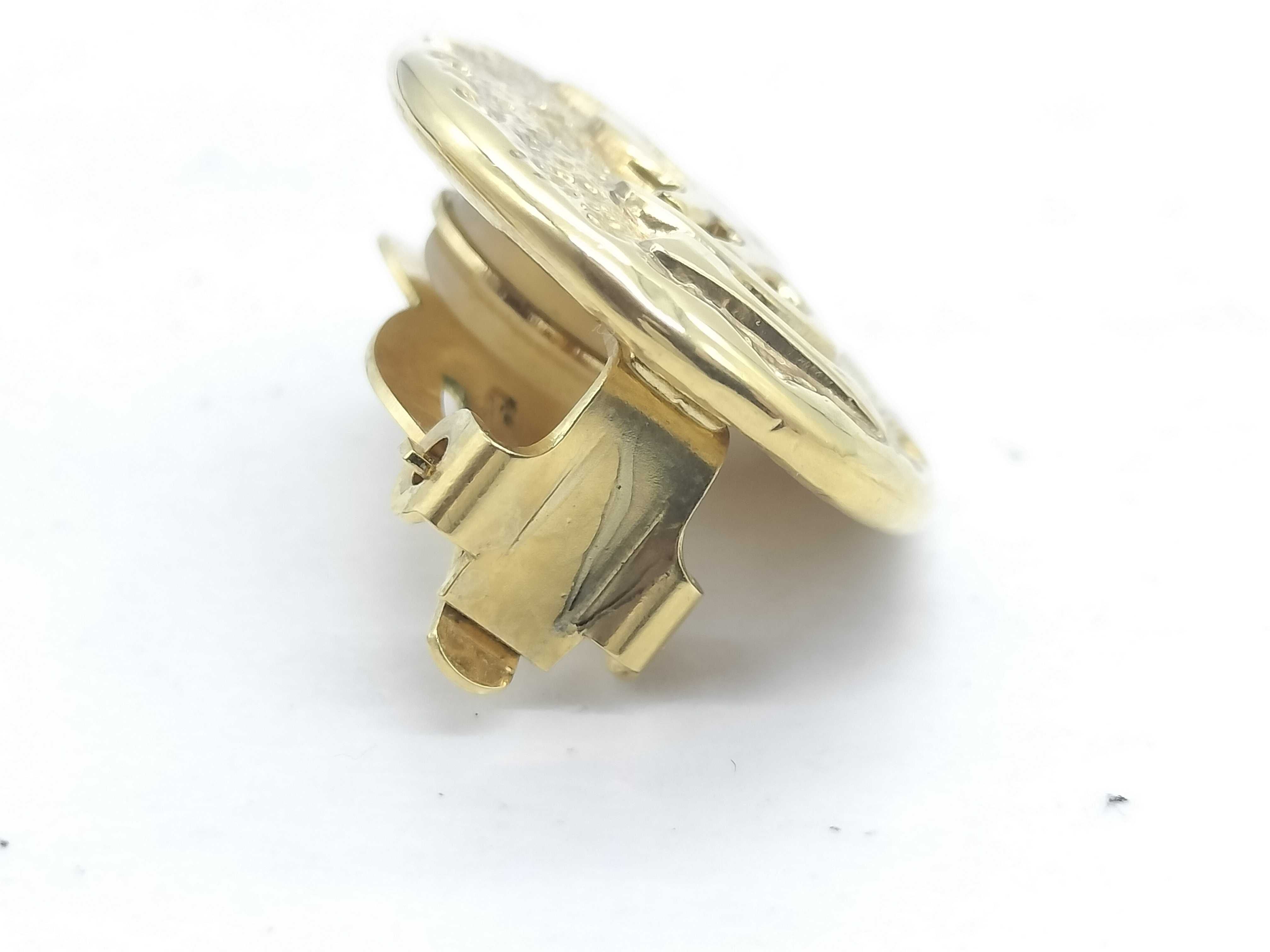 Round Earrings with Logo, Gold Earrings — view 9