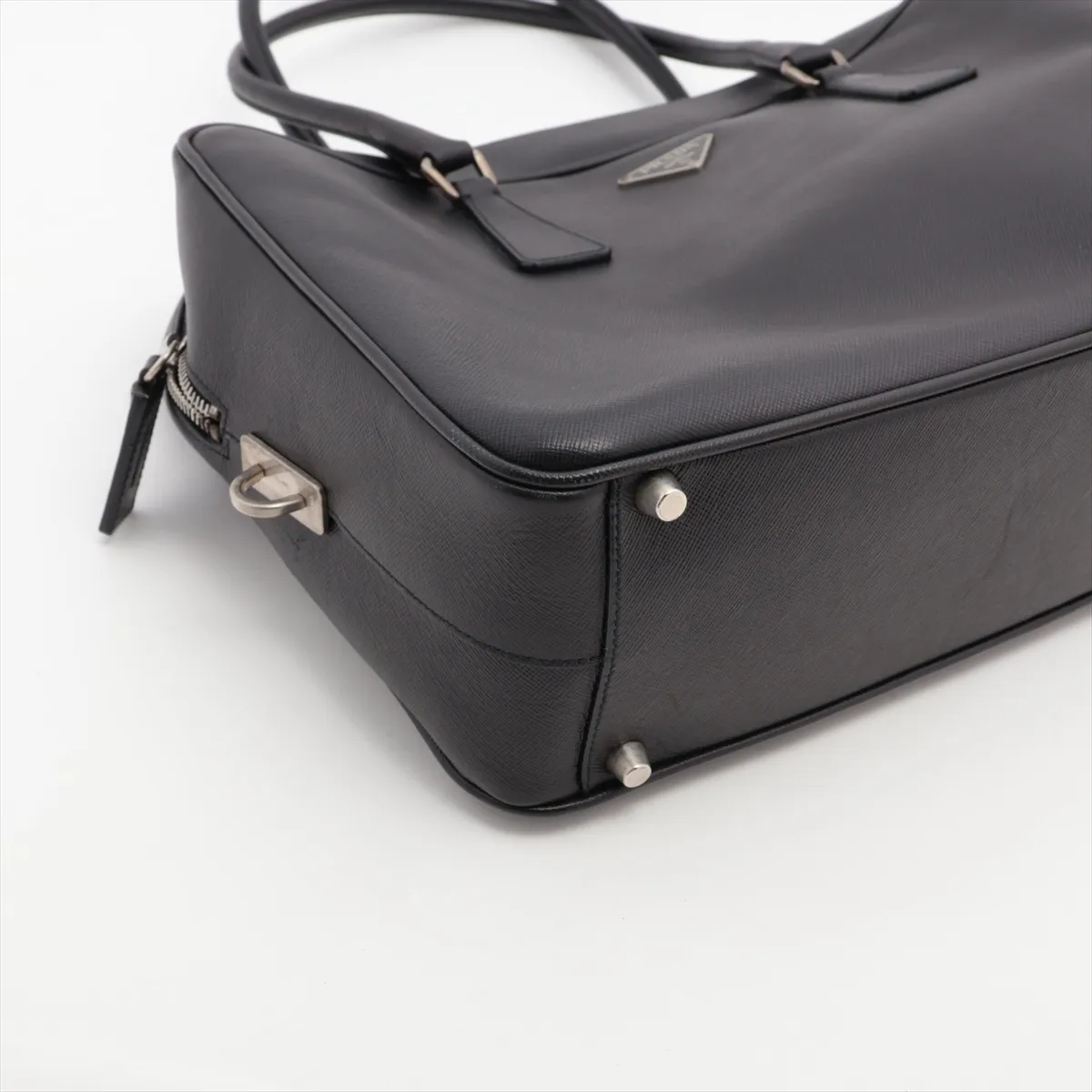 saffiano leather handbag black — view 4