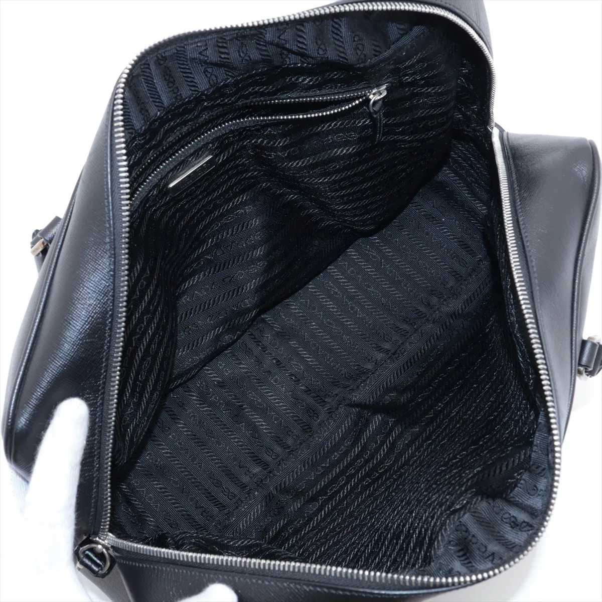saffiano leather handbag black — view 7