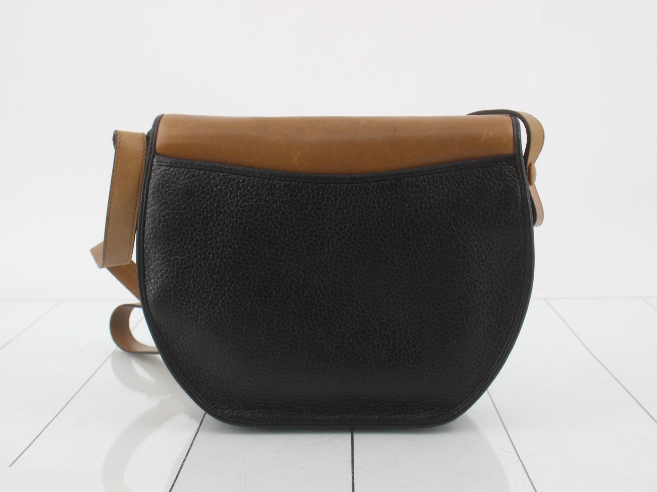 Shoulder bag, brown, black, leather — view 2