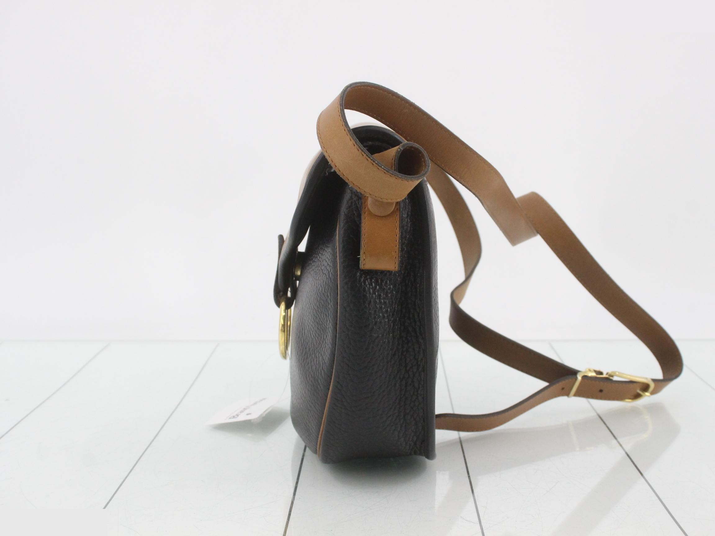 Shoulder bag, brown, black, leather — view 3
