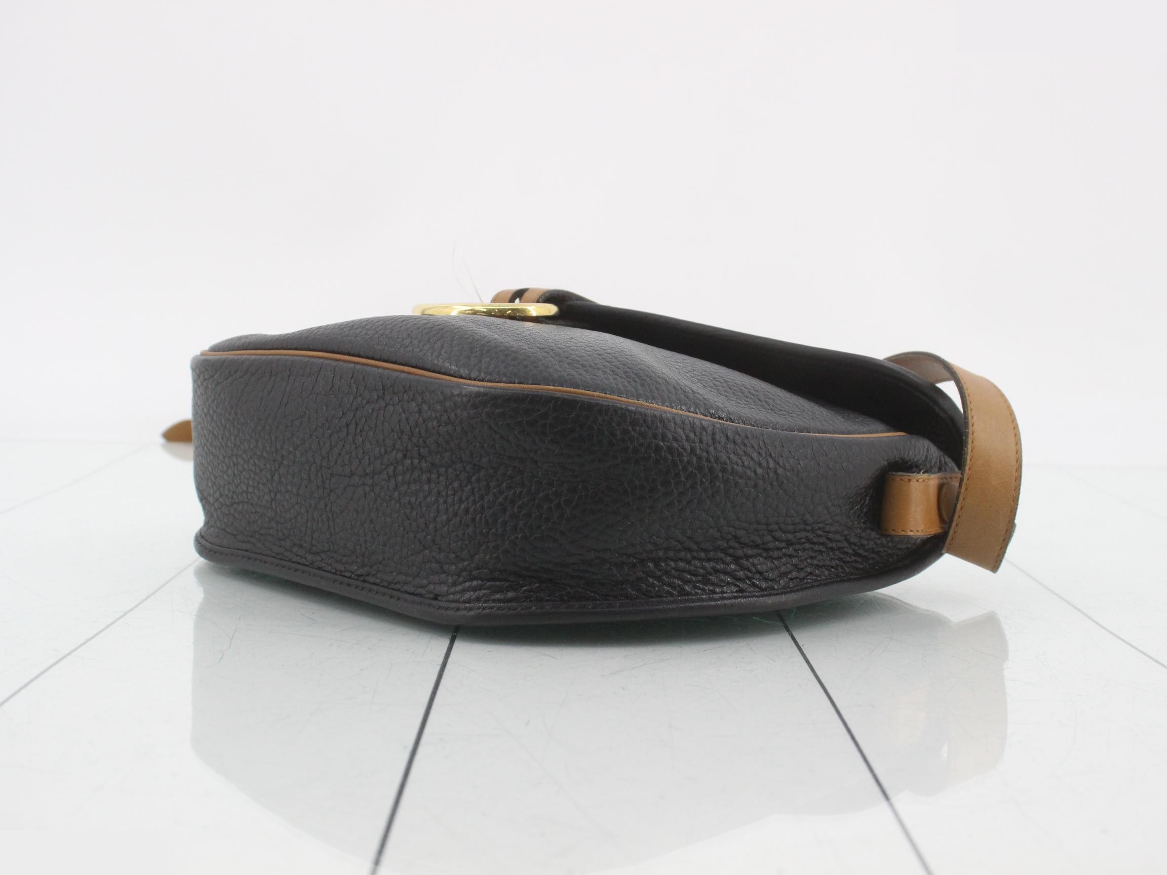 Shoulder bag, brown, black, leather — view 6