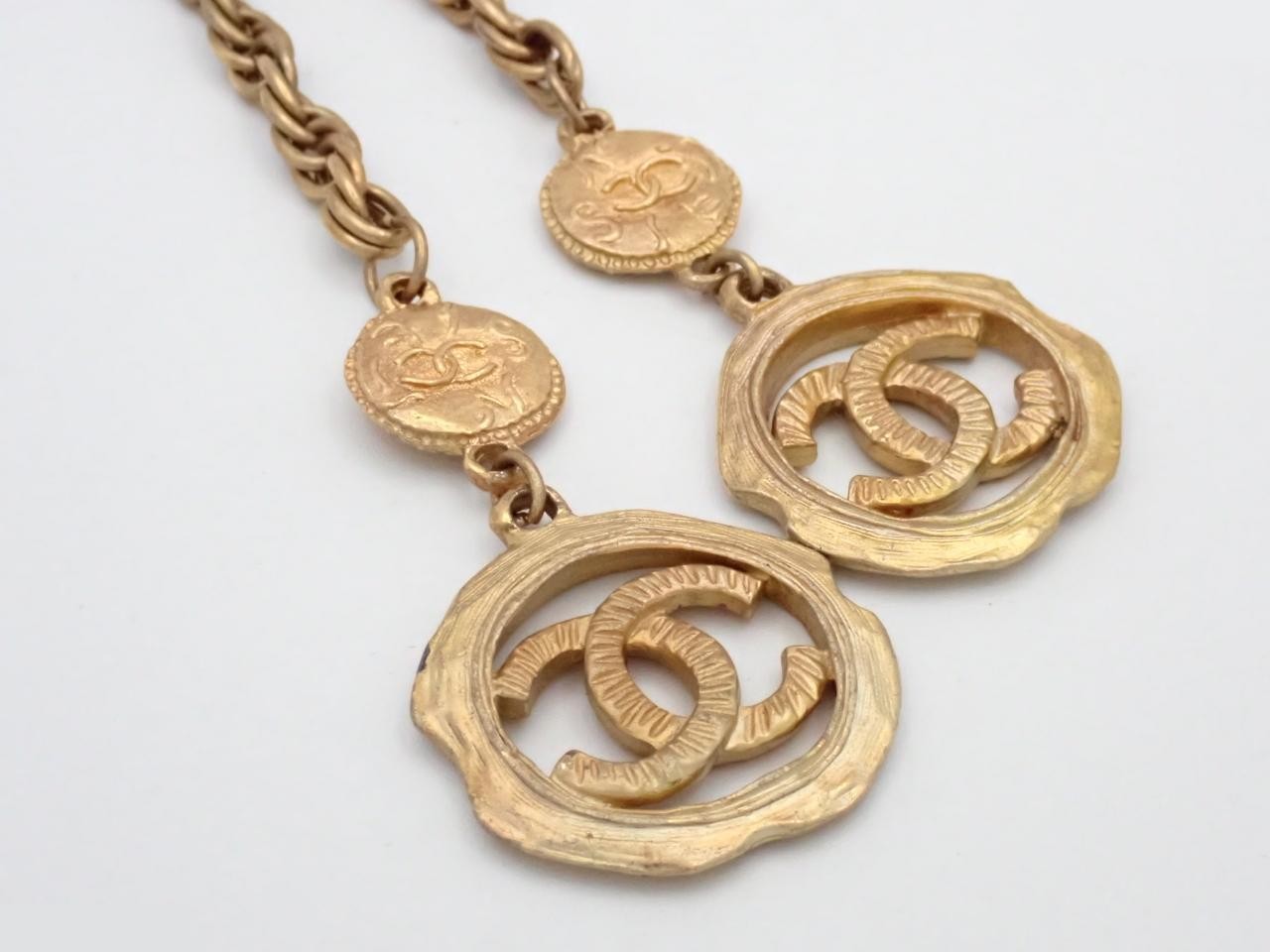 Coco Mark Necklace, Gold Color, Approx. 70cm in Length — view 2
