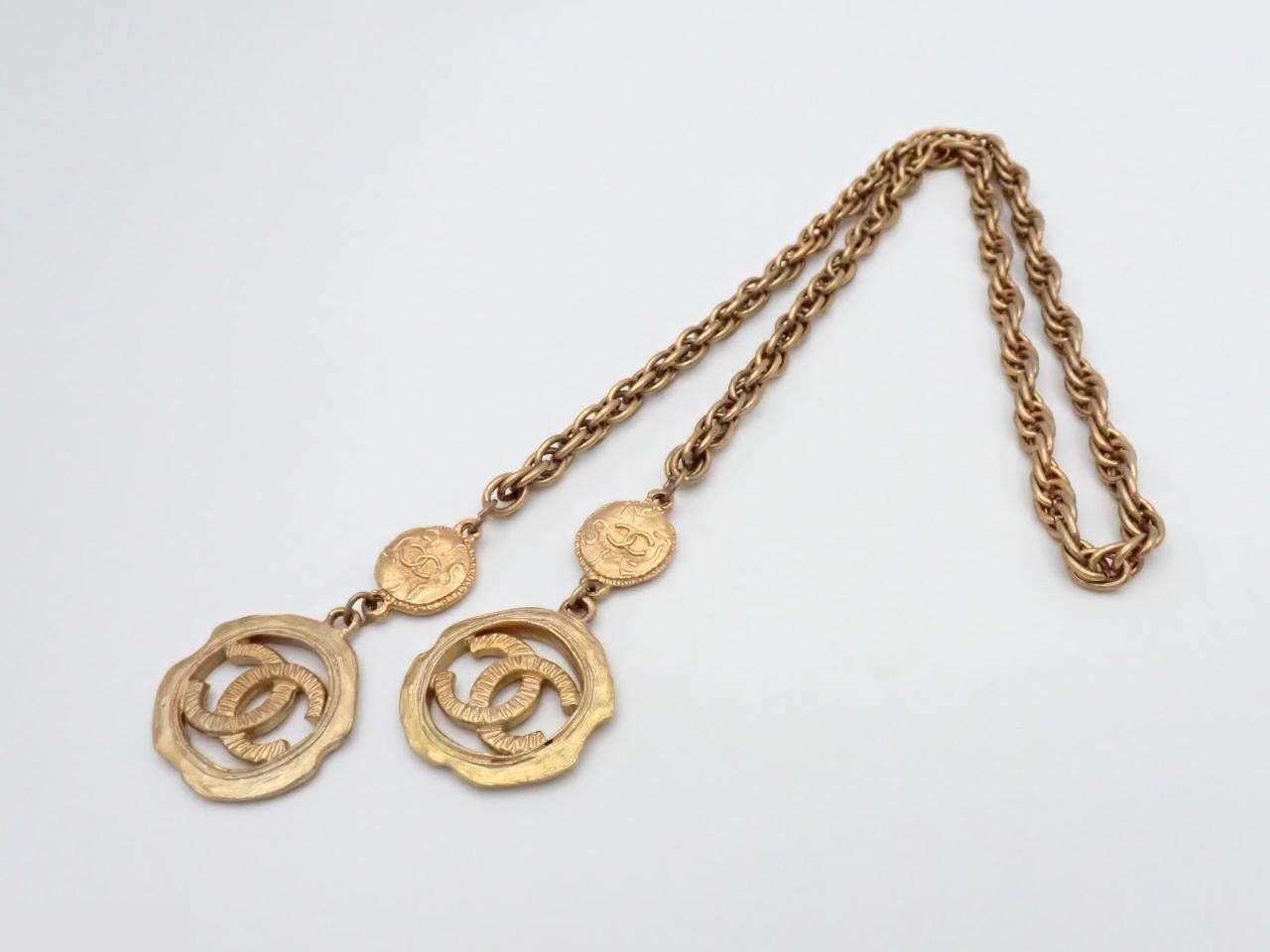 Coco Mark Necklace, Gold Color, Approx. 70cm in Length — view 3