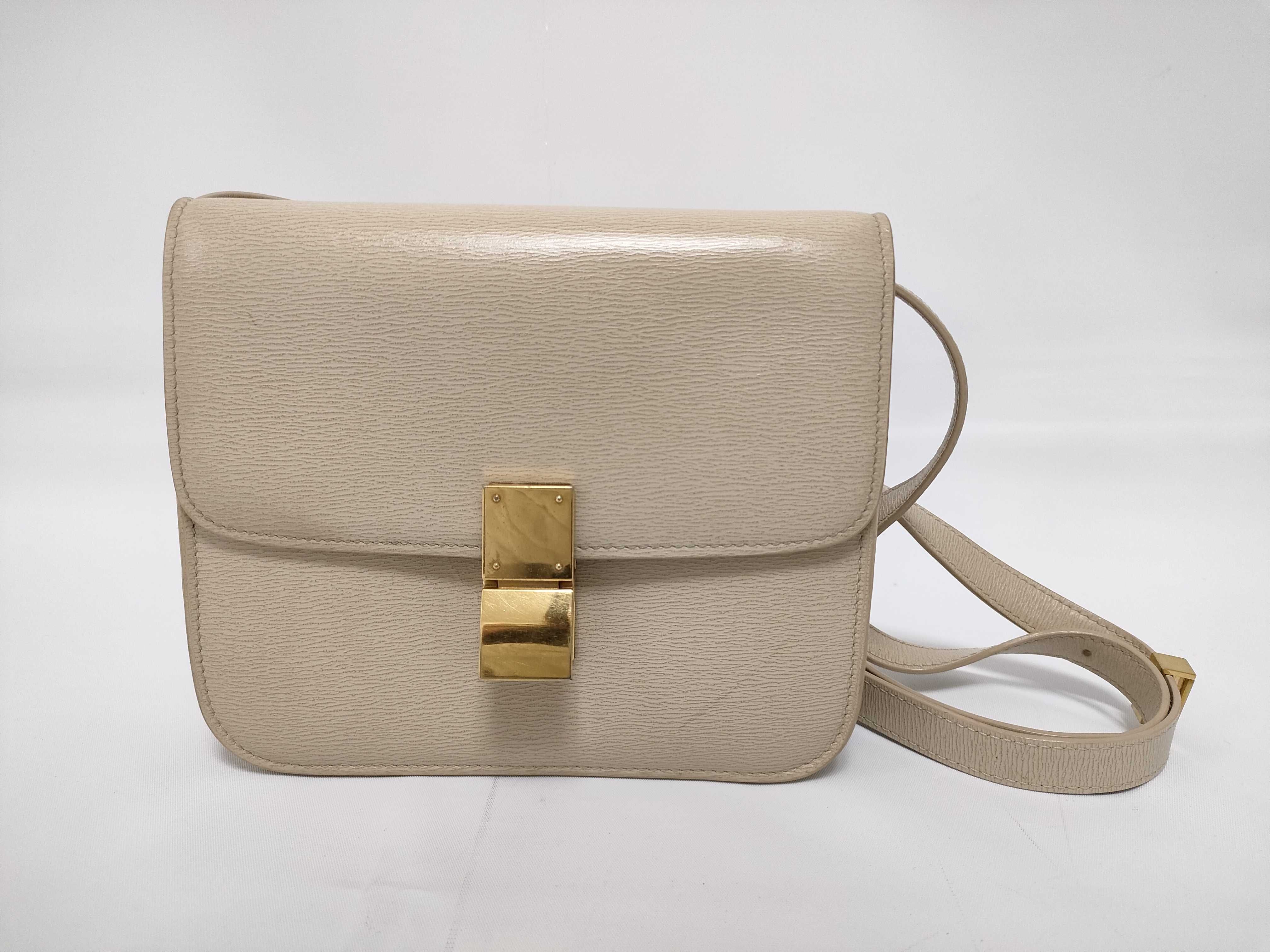 Classic Box Linen Color Calf Leather Small Shoulder Bag