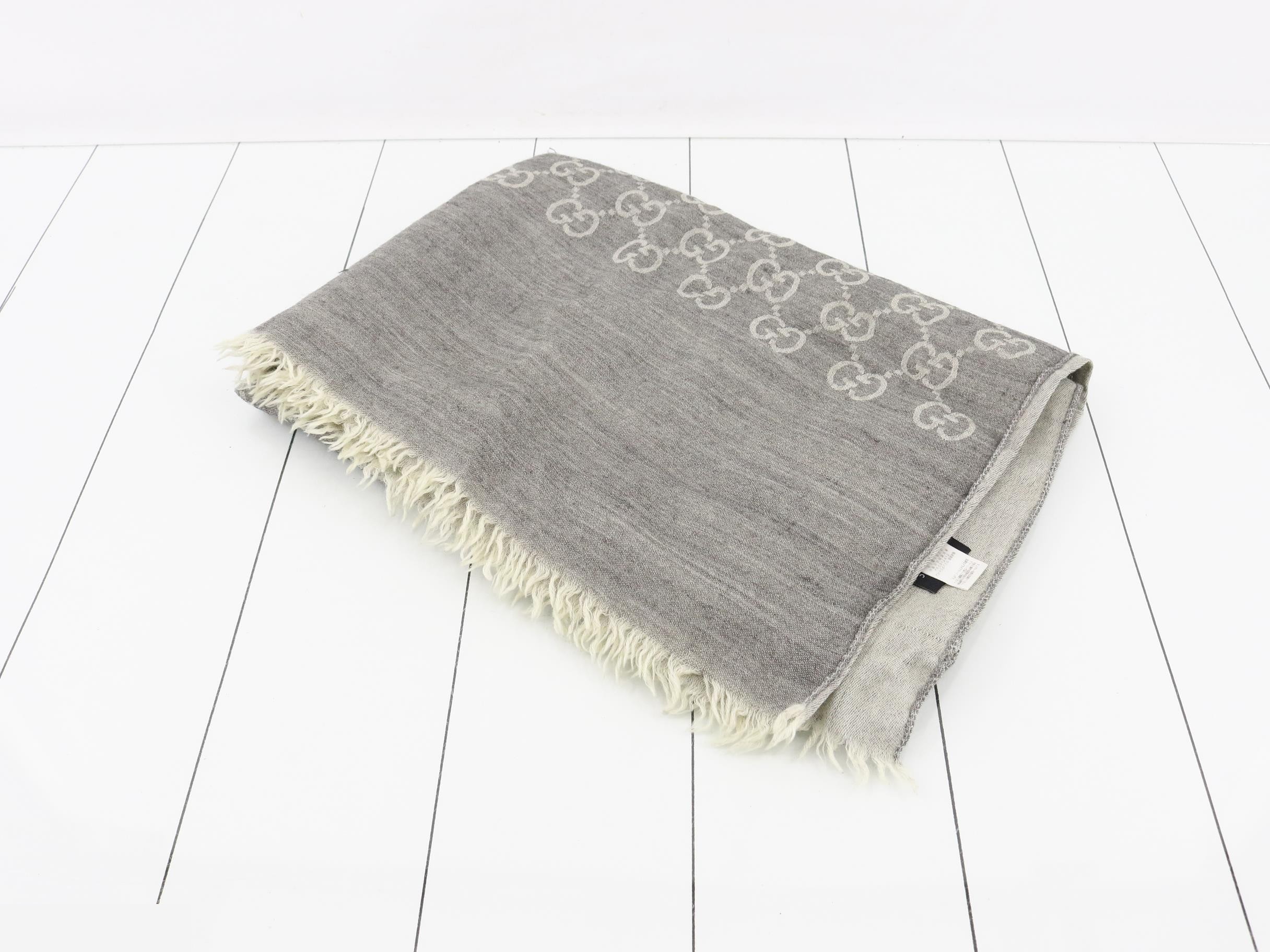 GG pattern stole, gray, 165903, 3G646, 1400