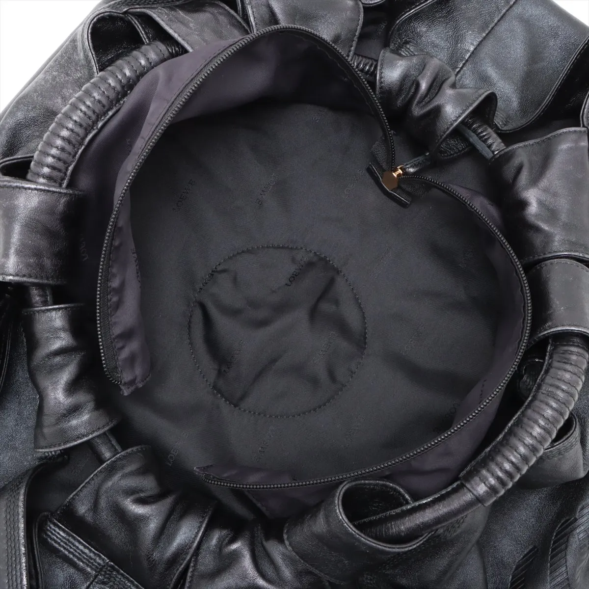 Nappa Aire Leather Handbag, Black — view 7