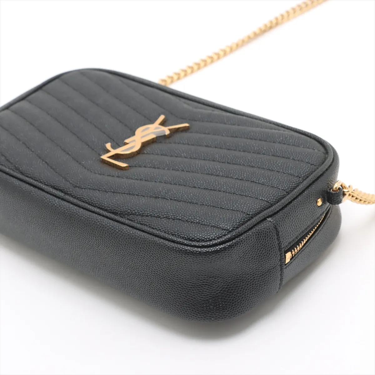 Roux Leather Chain Shoulder Bag Black 612579 — view 3