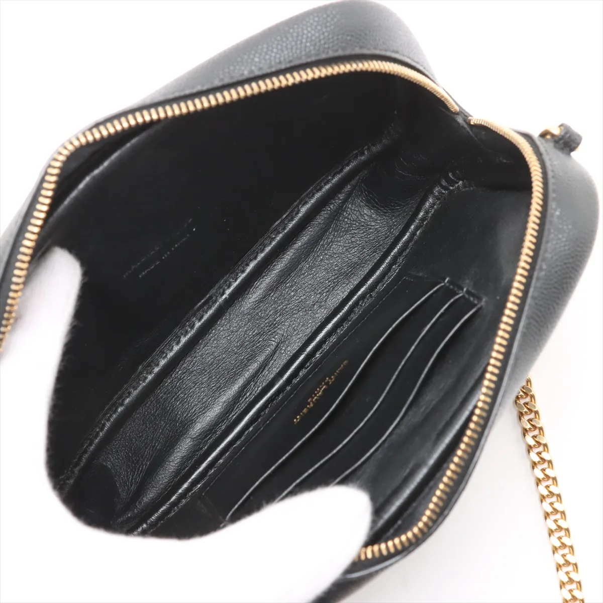 Roux Leather Chain Shoulder Bag Black 612579 — view 6