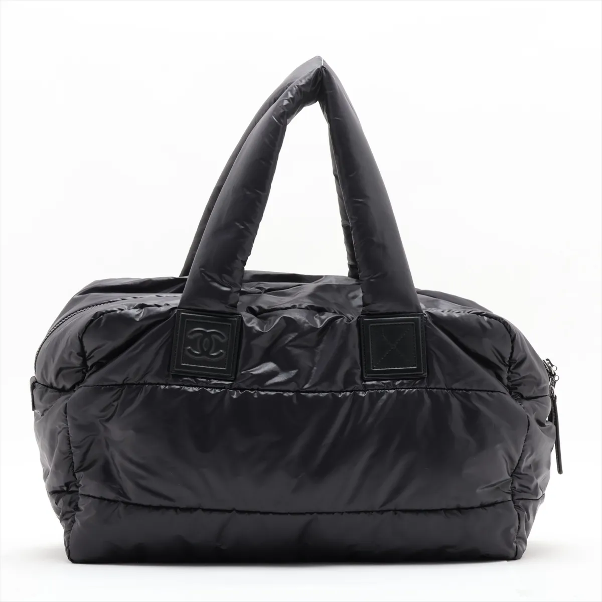 Coco Cocoon Nylon Boston Bag, Black with Silver Hardware, Item No. 12988793, Series 12 — view 2