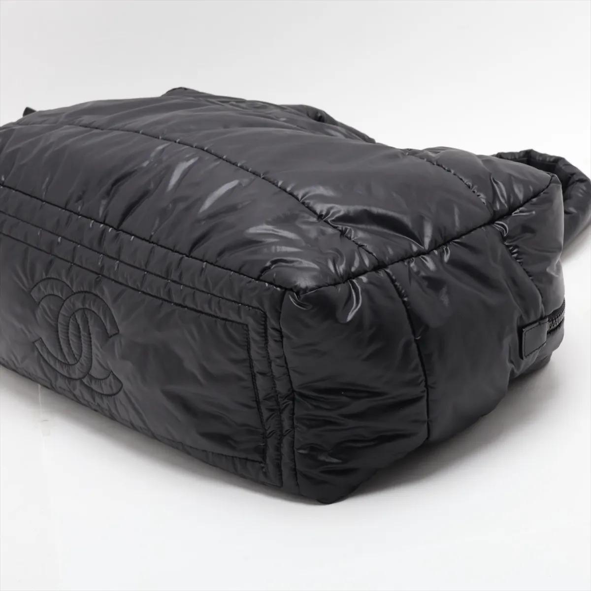 Coco Cocoon Nylon Boston Bag, Black with Silver Hardware, Item No. 12988793, Series 12 — view 3