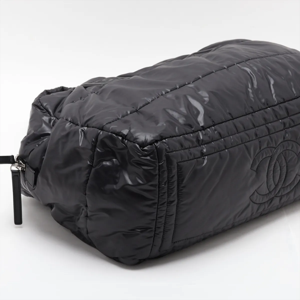 Coco Cocoon Nylon Boston Bag, Black with Silver Hardware, Item No. 12988793, Series 12 — view 4